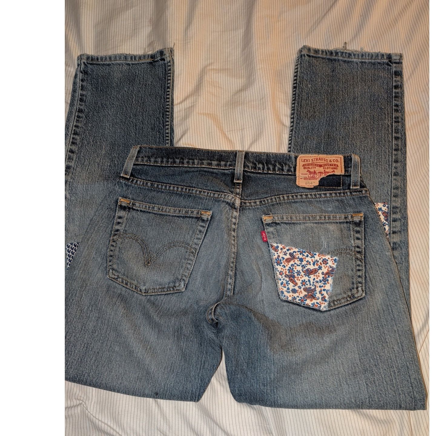 Levi's Levi's 514 Slim Straight 31-32 patched repaired Jeans Size US 31 - 3 Thumbnail
