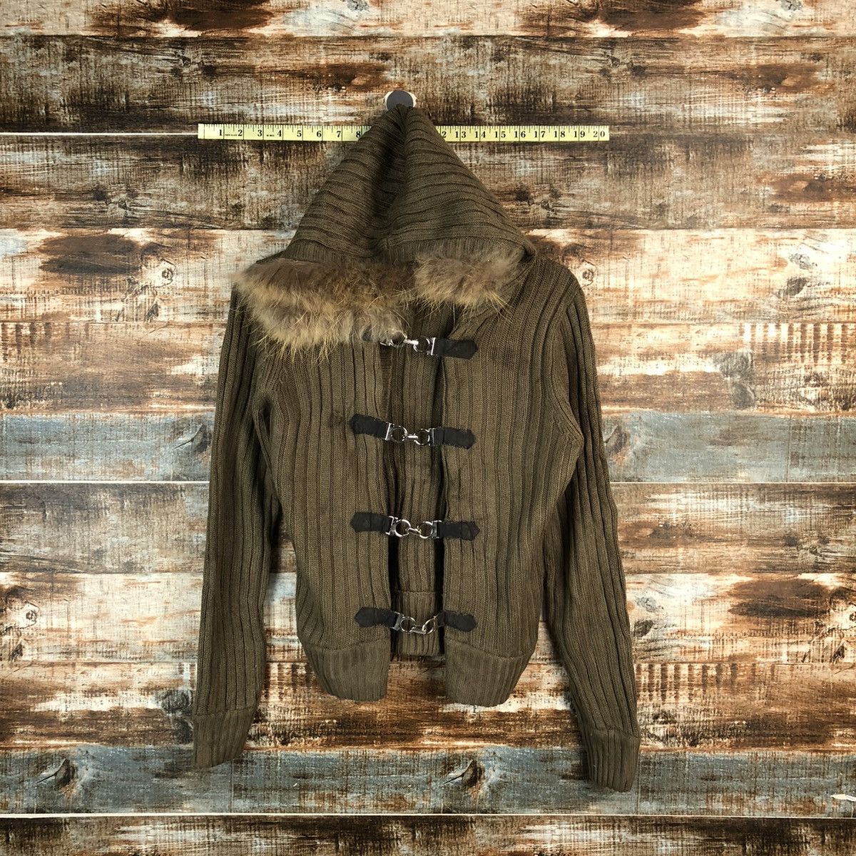 Homespun Knitwear × Japanese Brand Mish Mash japan Brown fur hoodie Knitwear #A2401 Size M / US 6-8 / IT 42-44 - 1 Thumbnail