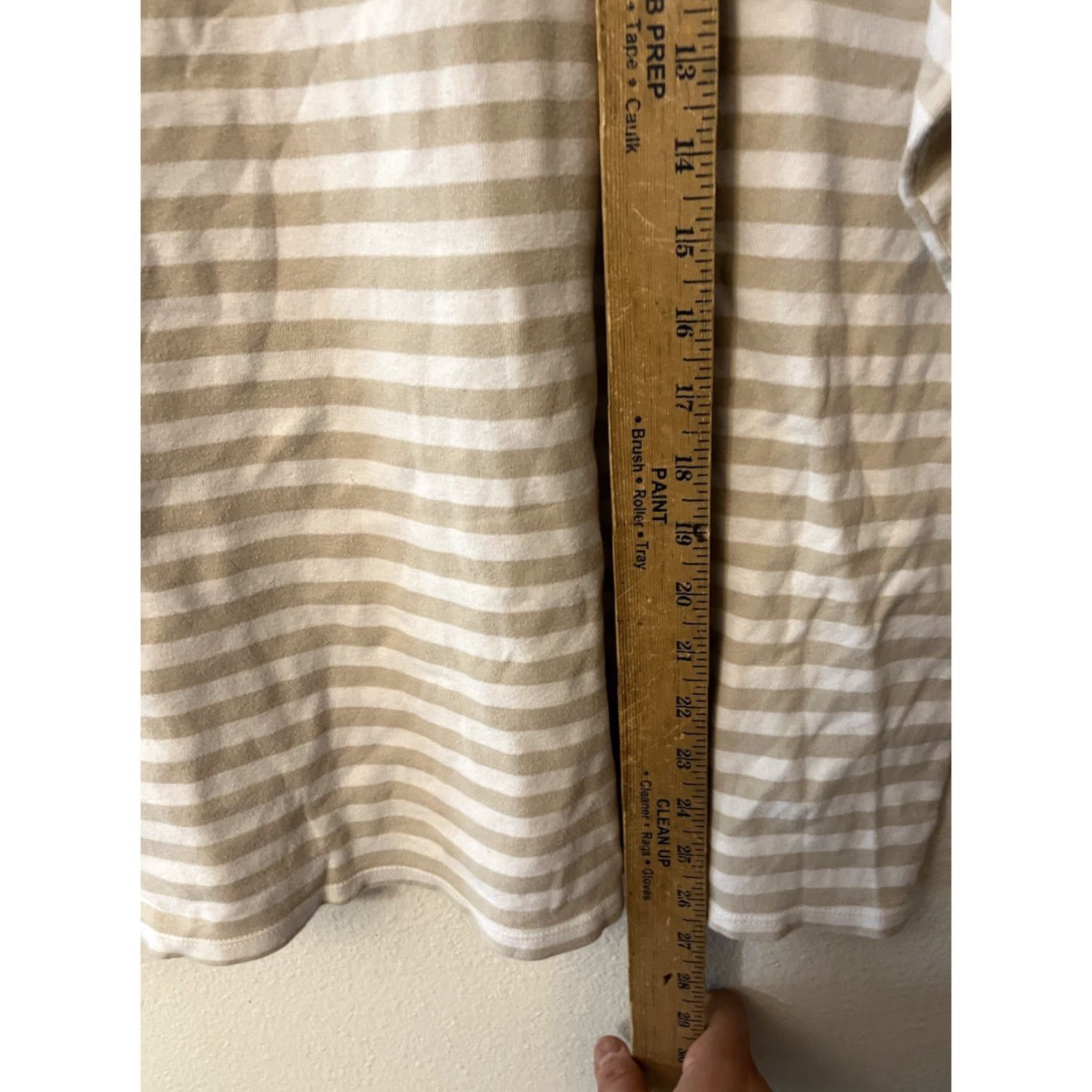 Croft & Barrow Croft & Barrow T-Shirt Women's Beige Striped 2X Short Sleeve Crew Neck 100% Cotton Classic Tee Plus Size Mens Women? Size XXL / US 16-18 / IT 52-54 - 4 Thumbnail