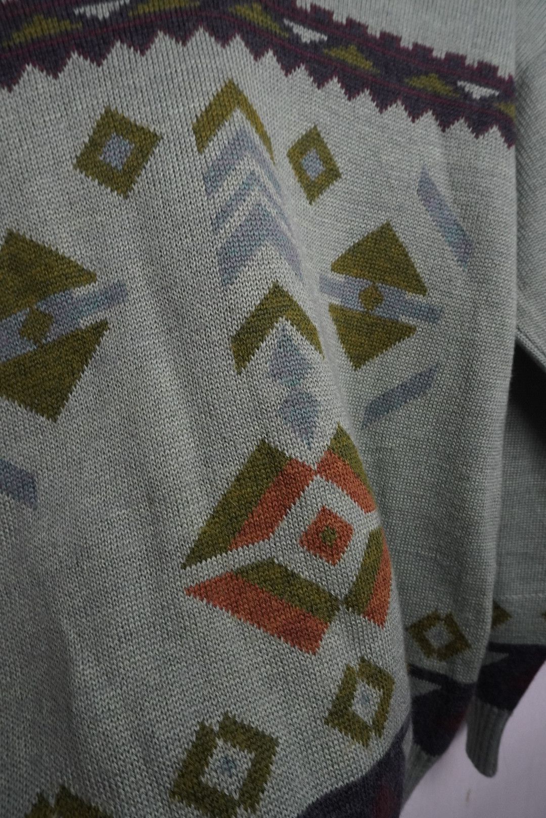 45rpm VINTAGE 1993 45 RPM BY VILLAGE PATTERNED KNIT SWEATER Size US M / EU 48-50 / 2 - 7 Thumbnail