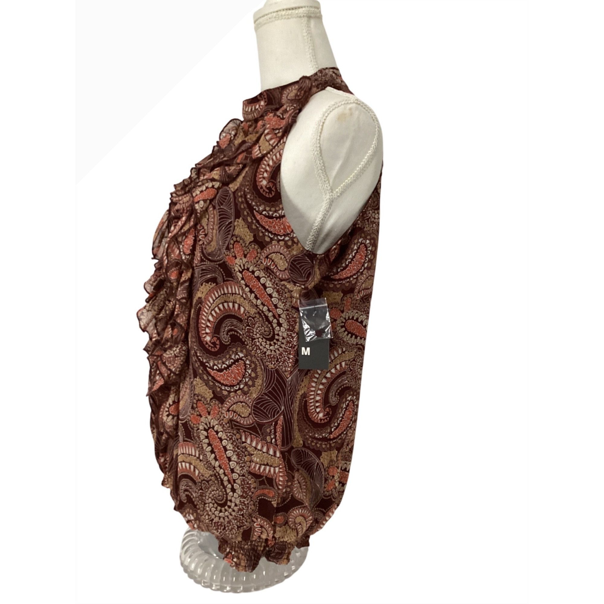 Mossimo Mossimo Womens Paisley Lined Pullover Sleeveless Paisley Shi Size M / US 6-8 / IT 42-44 - 3 Thumbnail