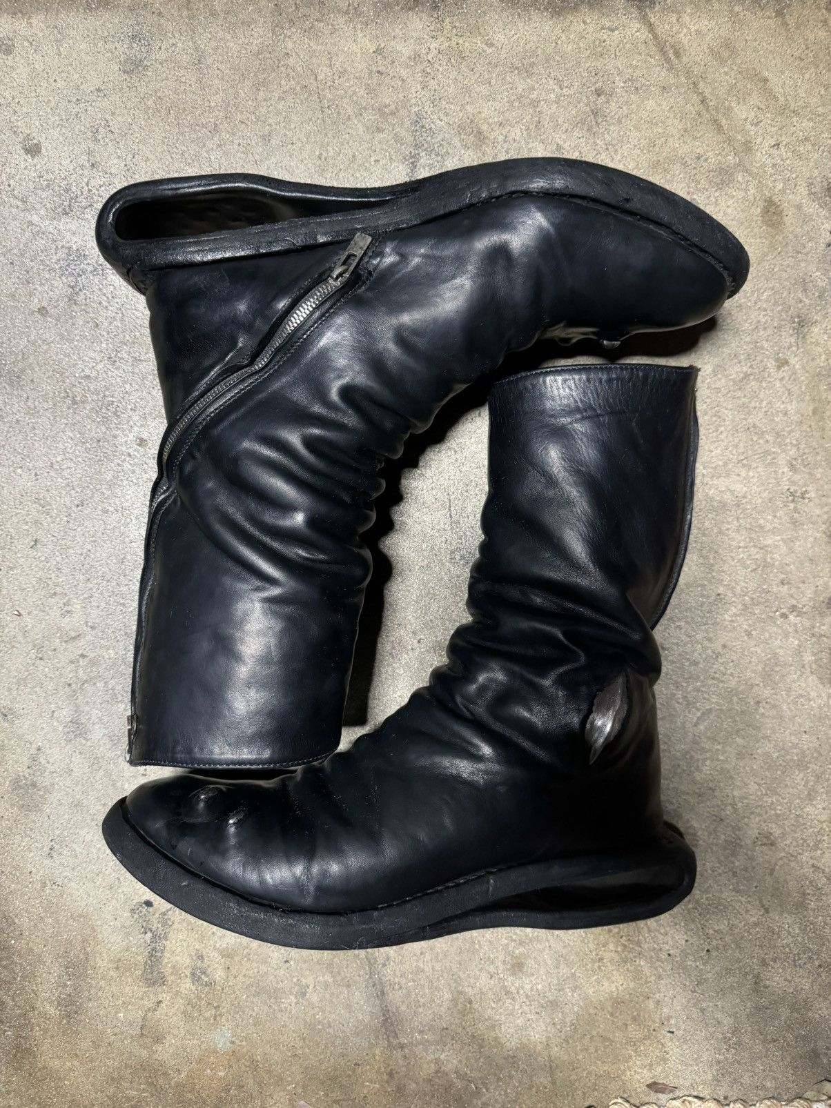 image of Carol Christian Poell Black U-Sole Prosthetic Boot, Men's (Size 12)
