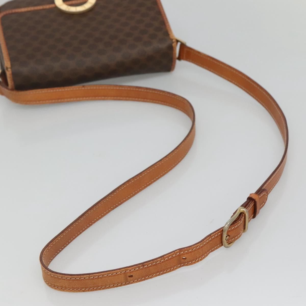 Celine CELINE Macadam Canvas Shoulder Bag Pvc Leather Brown Gold Size ONE SIZE - 7 Thumbnail