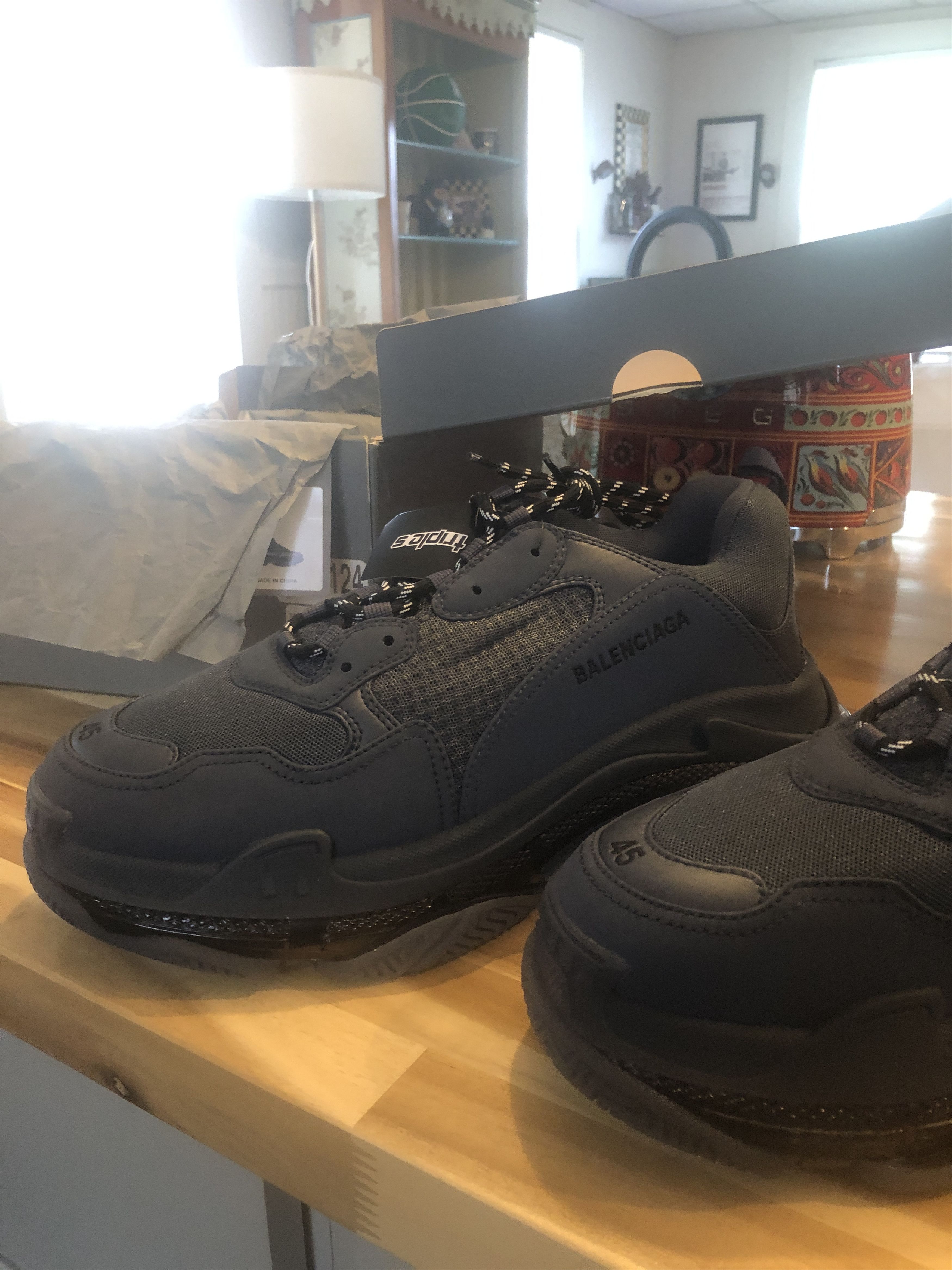 Balenciaga NEW NWT Balenciaga Sneakers TRIPLE S Dark Grey Size US 12 / EU 45 - 2 Thumbnail