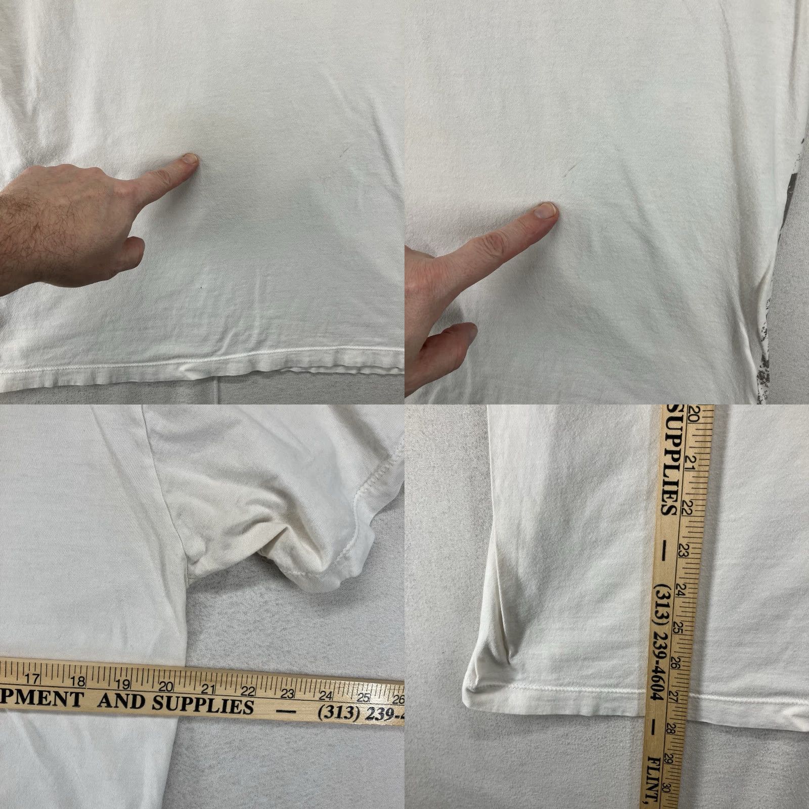 Vintage AC/DC T Shirt Mens Large Graphic Print V-Neck Short Sleeve Retro 70s 80s Music Beige Slim Fit Cotton 2020s Size US L / EU 52-54 / 3 - 10 Thumbnail