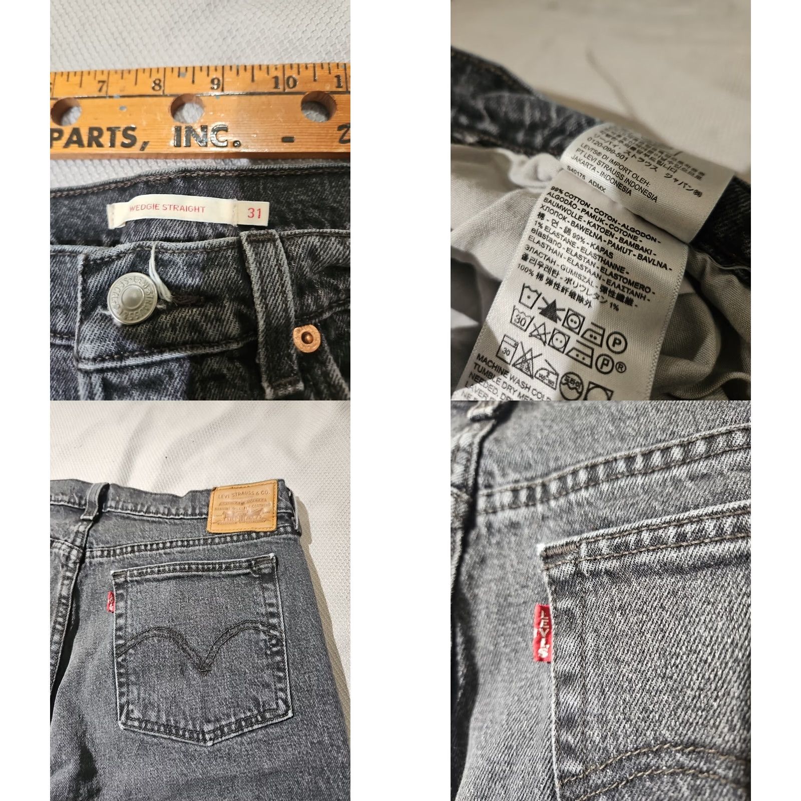 Levi's Levi's Jeans Womens Sz 31 Blue Wedgie Fit Buttonfly Grunge Denim Straight Pants Regular 5-Pocket Logo Retro 90s Hip Hop City Short? Size 24" / US 00 / IT 34 - 8 Thumbnail
