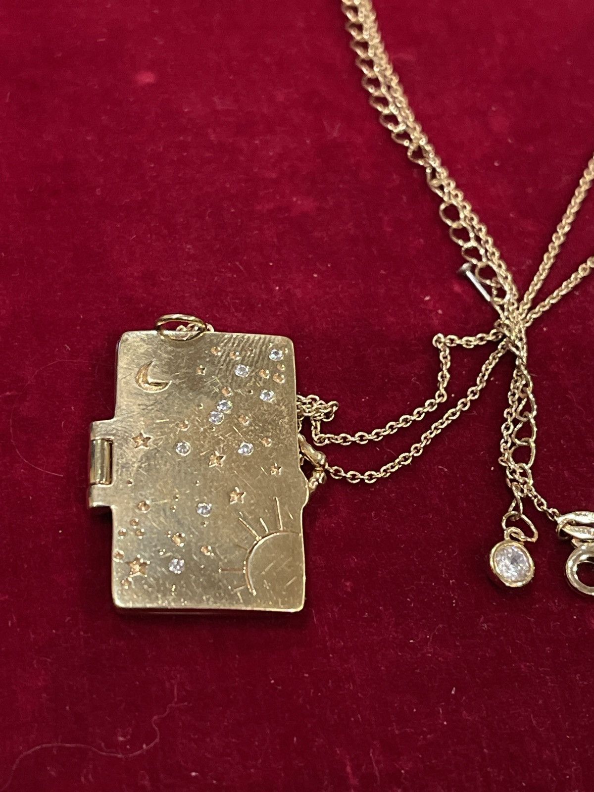 Vintage Wish book locket necklace 925 silver gold plated Size ONE SIZE - 1 Thumbnail