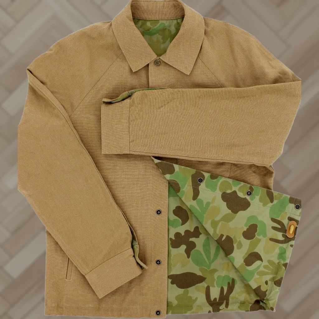 Taylor Stitch Taylor Stitch x Gear Patrol Men's Lambardi Reversible Jacket Khaki & Camo Coat Size US XXS / EU 40 - 1 Thumbnail