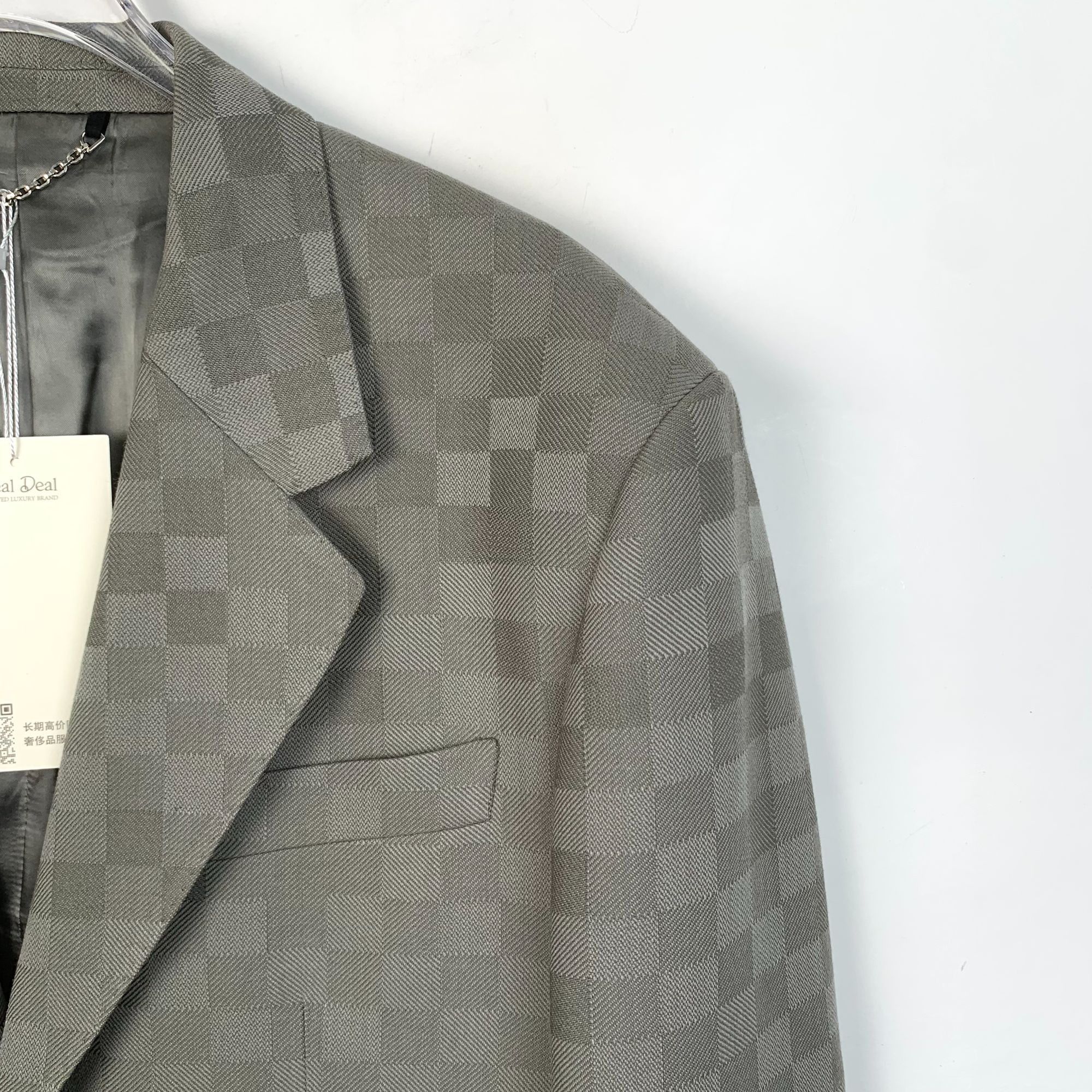 Louis Vuitton Louis Vuitton Mens Gray Checkered Blazer Jacket Size US M / EU 48-50 / 2 - 3 Thumbnail