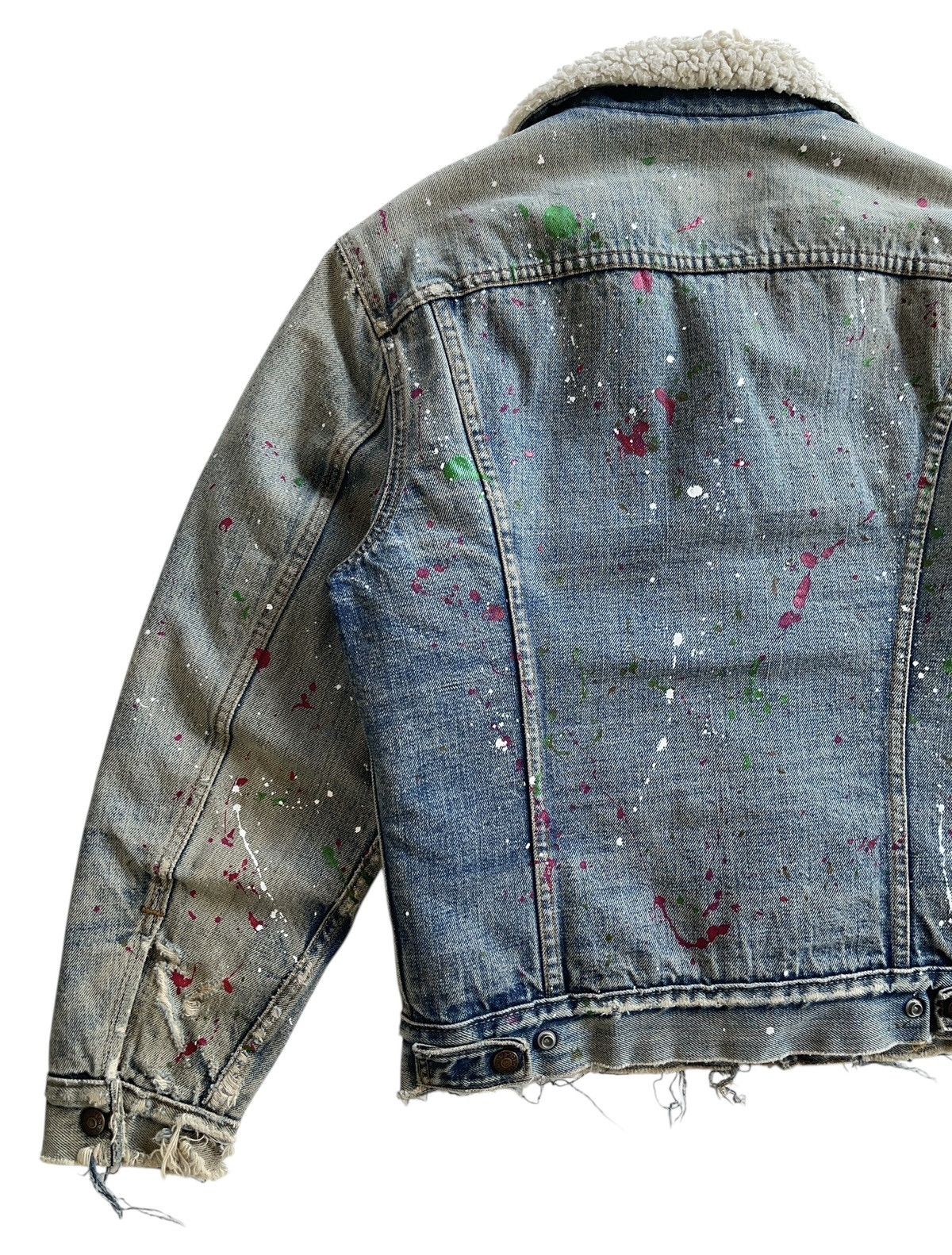 Levi's Vintage Clothing SICK❗️70s Levis Sherpa Paint Splatter Trucker Denim Jacket Size US S / EU 44-46 / 1 - 12 Thumbnail