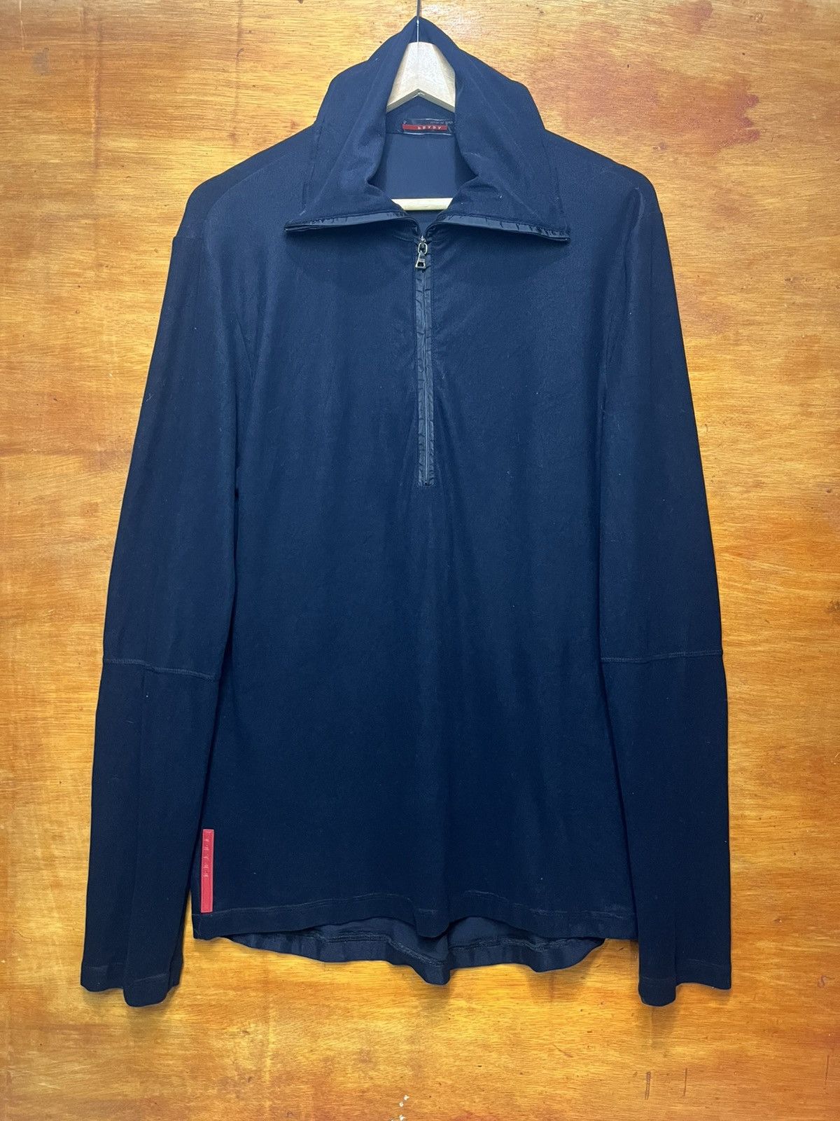 トップス archive prada sport half zip polo shirt PRADA Sport Archive Vintage Half Zip Polo Shirt Black Italy