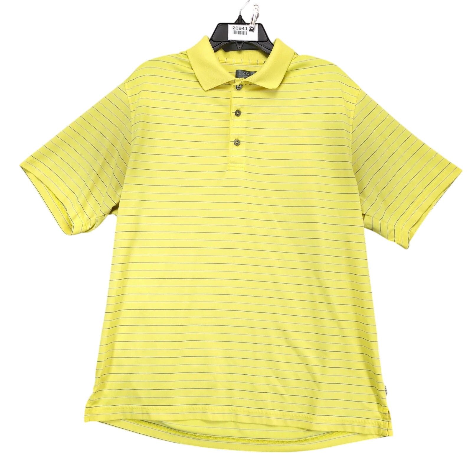 Izod Izod Golf Yellow Striped Polo Shirt Men's L Performance Size US L / EU 52-54 / 3 - 1 Thumbnail