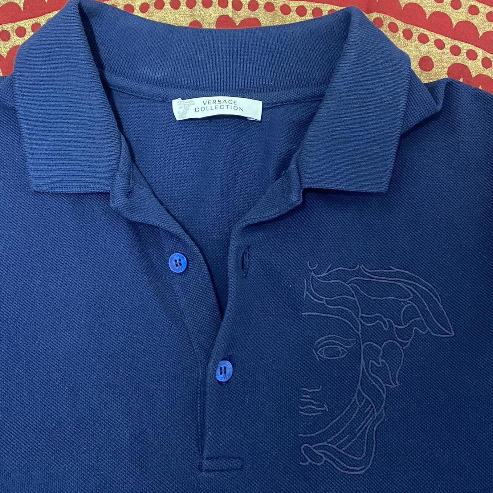 Other Versace Collection Men's Navy Blue Polo Shirt Size US M / EU 48-50 / 2 - 1 Thumbnail