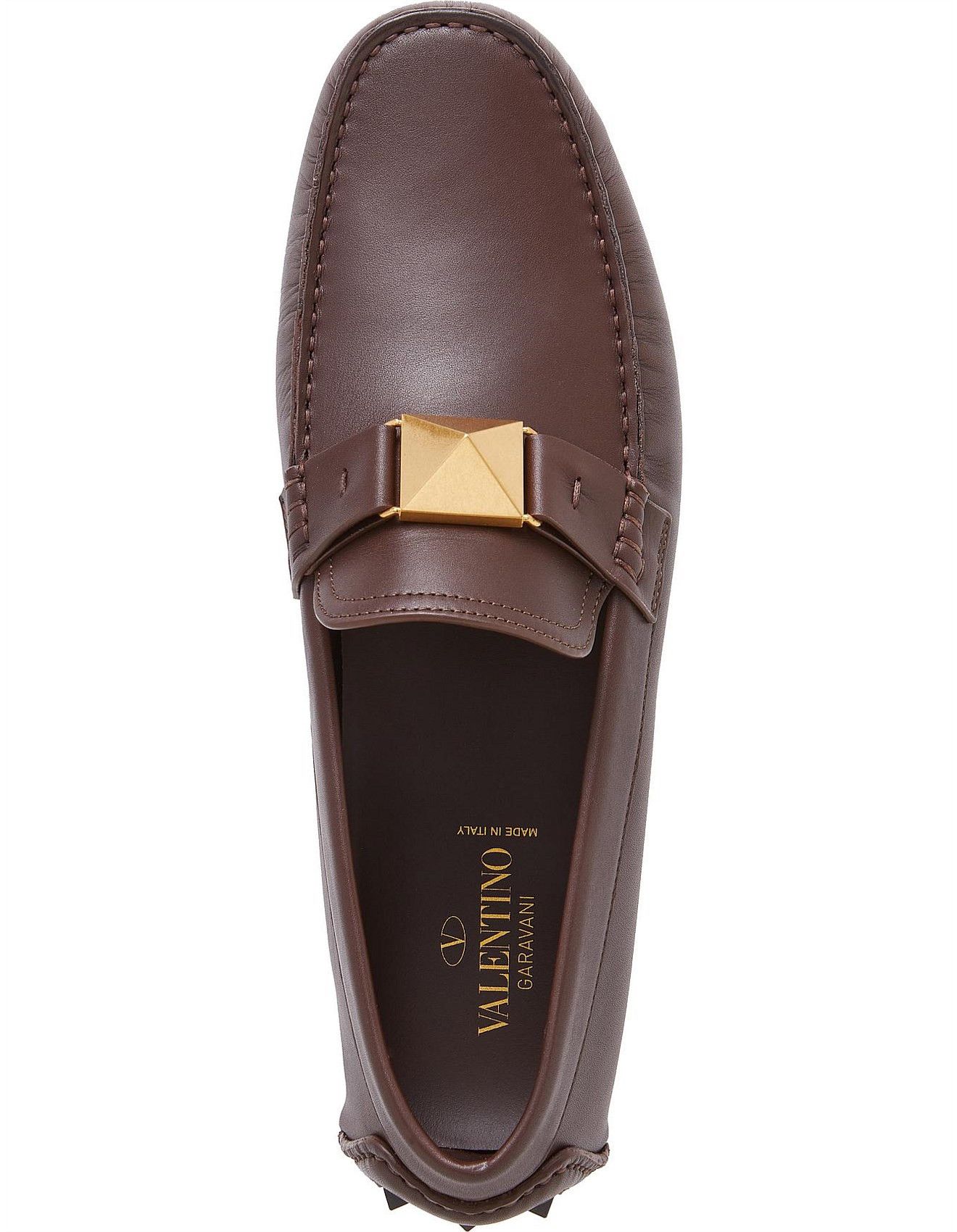 Valentino o1y0525 Logo Leather Loafers in Chocolate Brown Size US 7 / EU 40 - 4 Thumbnail