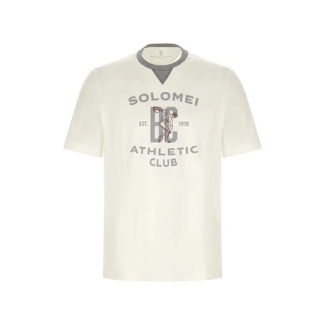 BRUNELLO CUCINELLI $850 Off White T-shirt New & Authentic (M