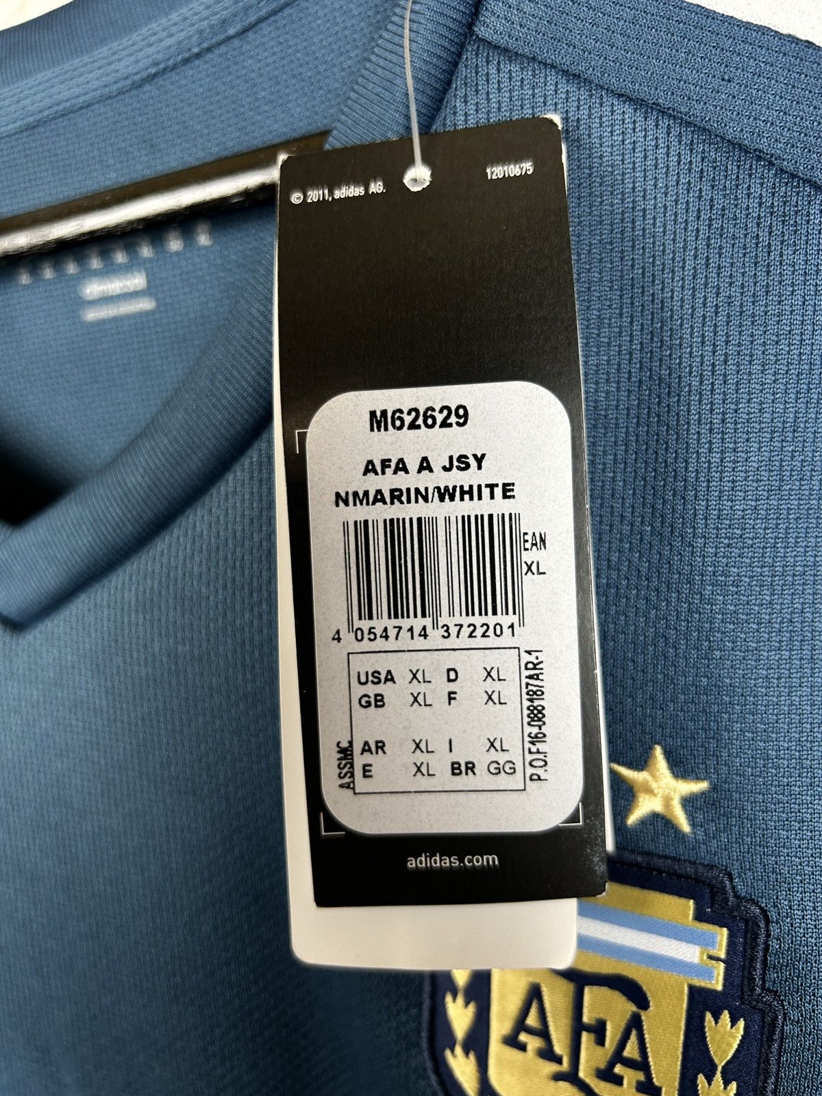 Adidas NWT Adidas Argentina AFA 2015/16 Away Kit Soccer Jersey XL Size US XL / EU 56 / 4 - 10 Thumbnail