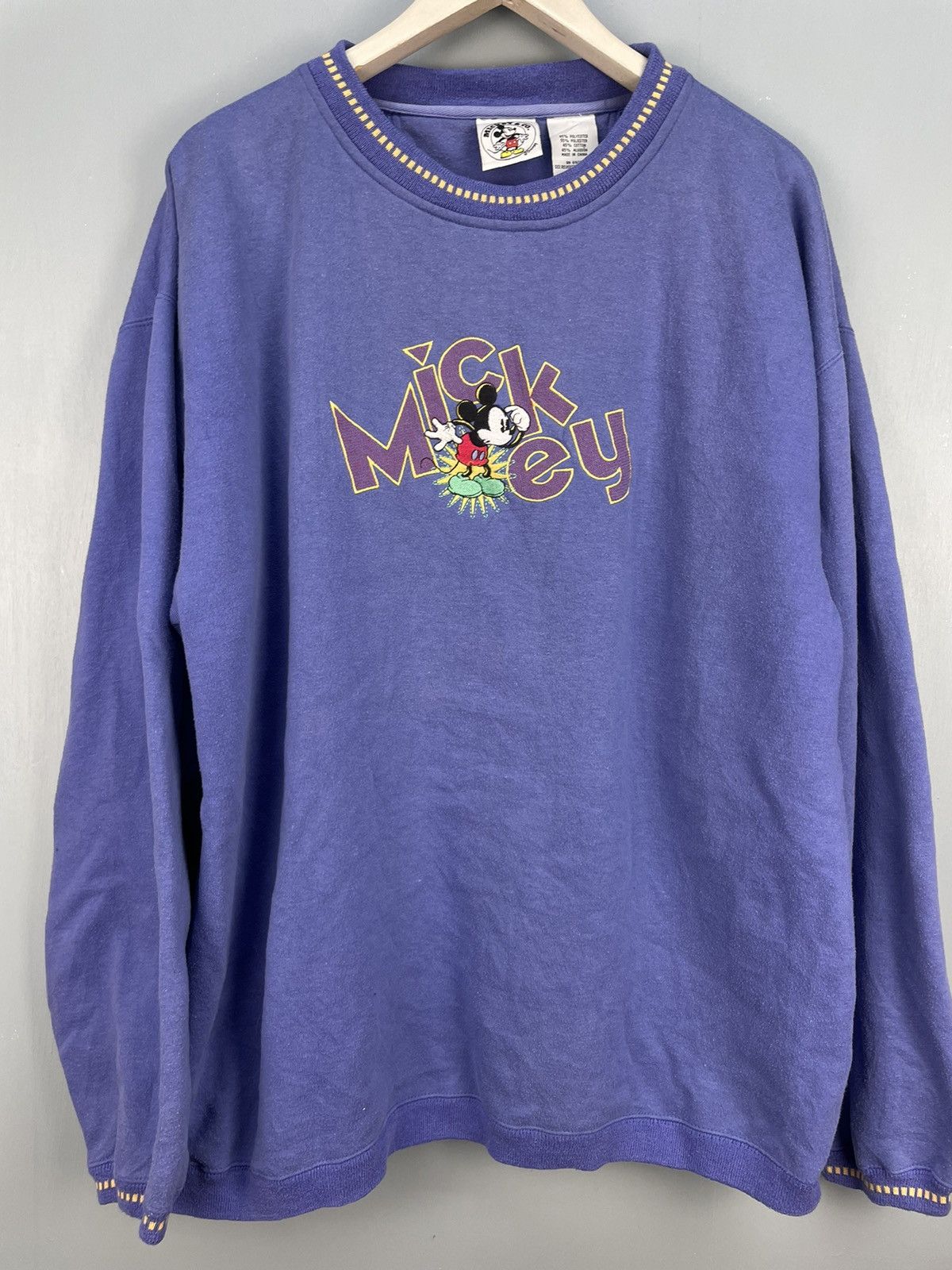 Disney Vintage Mickey Mouse embroidery disney sweatshirt Size US XL / EU 56 / 4 - 3 Thumbnail
