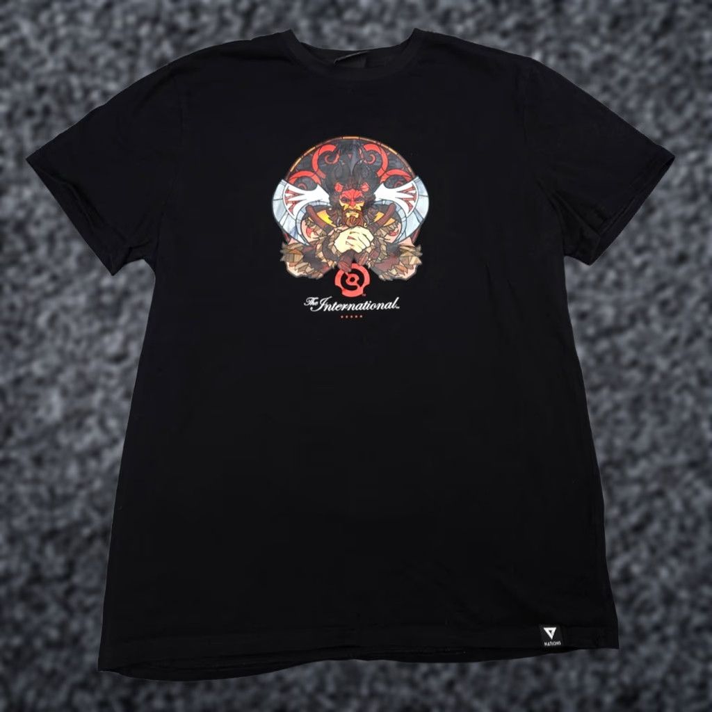 Doublet DOTA 2 T-Shirt Men's XL Black Graphic Double Sided TI 12 Beast International Roller Valve Theme Game Men Regular Crew Neck Short Sleeve Cotton Shirt Size US XL / EU 56 / 4 - 1 Thumbnail