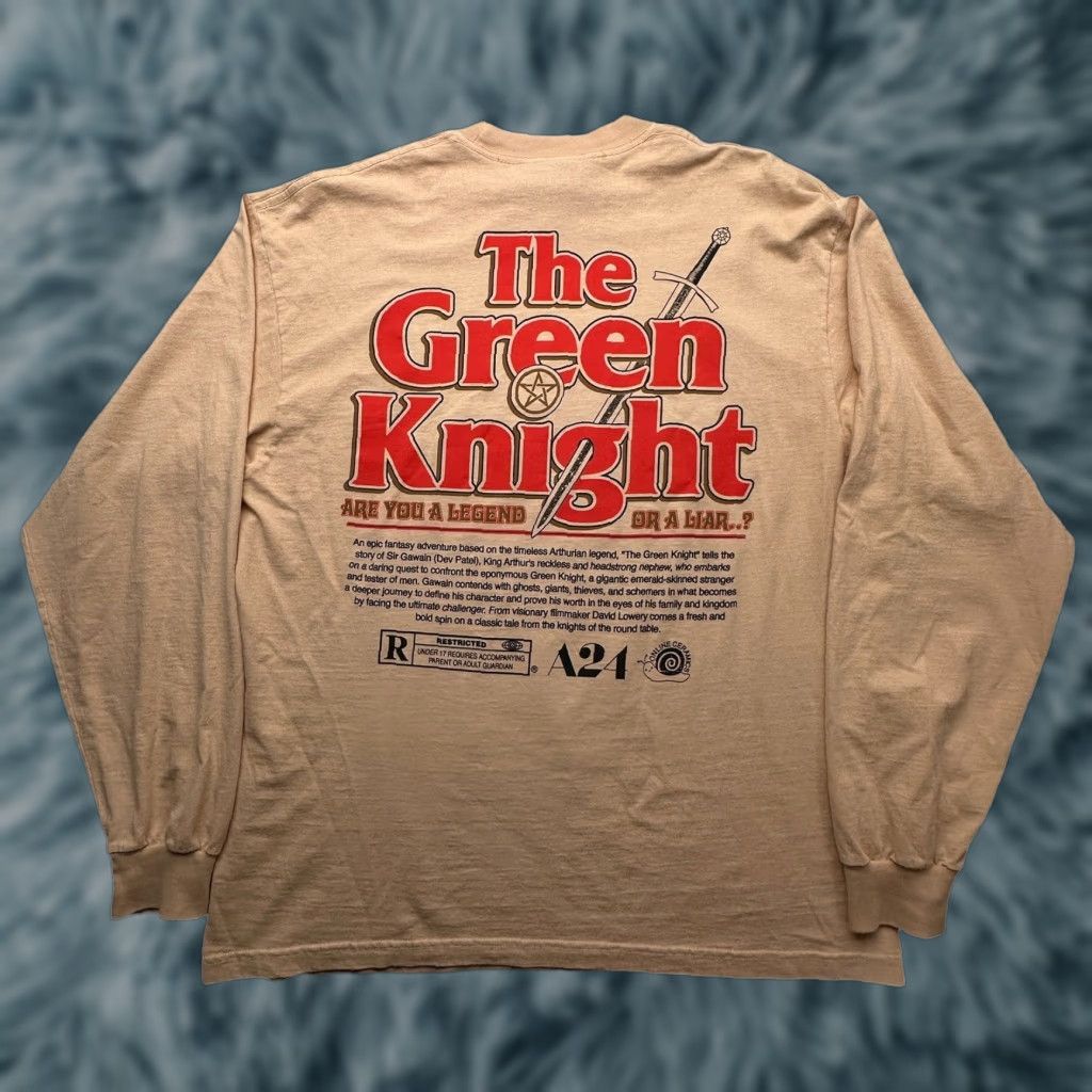 Vintage A24 The Green Knight Long Sleeve T-Shirt Mens Large Beige Shirt Mens L Beige Size US L / EU 52-54 / 3 - 1 Thumbnail