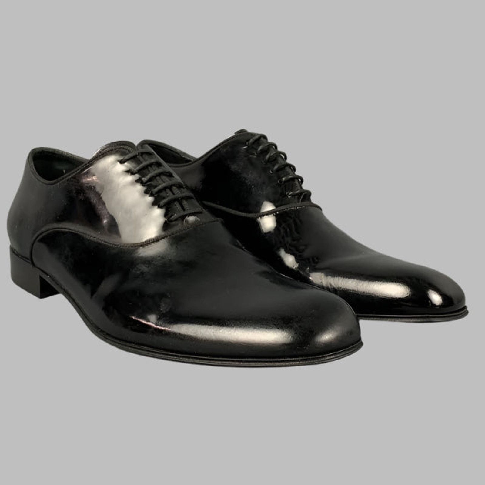 Ermenegildo Zegna Size 8.5 Black Patent Leather Oxford Lace Up Shoes Size US 8.5 / EU 41-42 - 1 Thumbnail