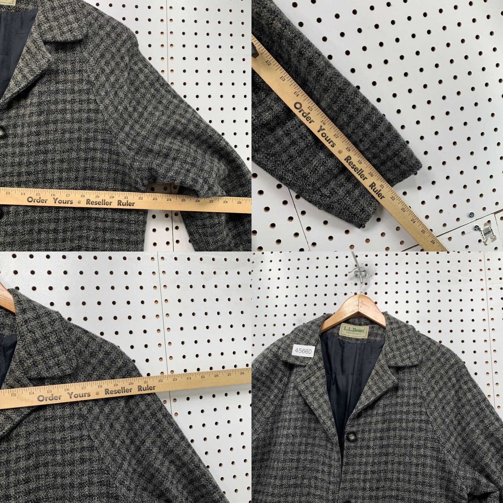Vintage VINTAGE L.L. Bean Coat Wool Tweed Gray Check Trench COat Large Womens USA Size L / US 10 / IT 46 - 9 Thumbnail