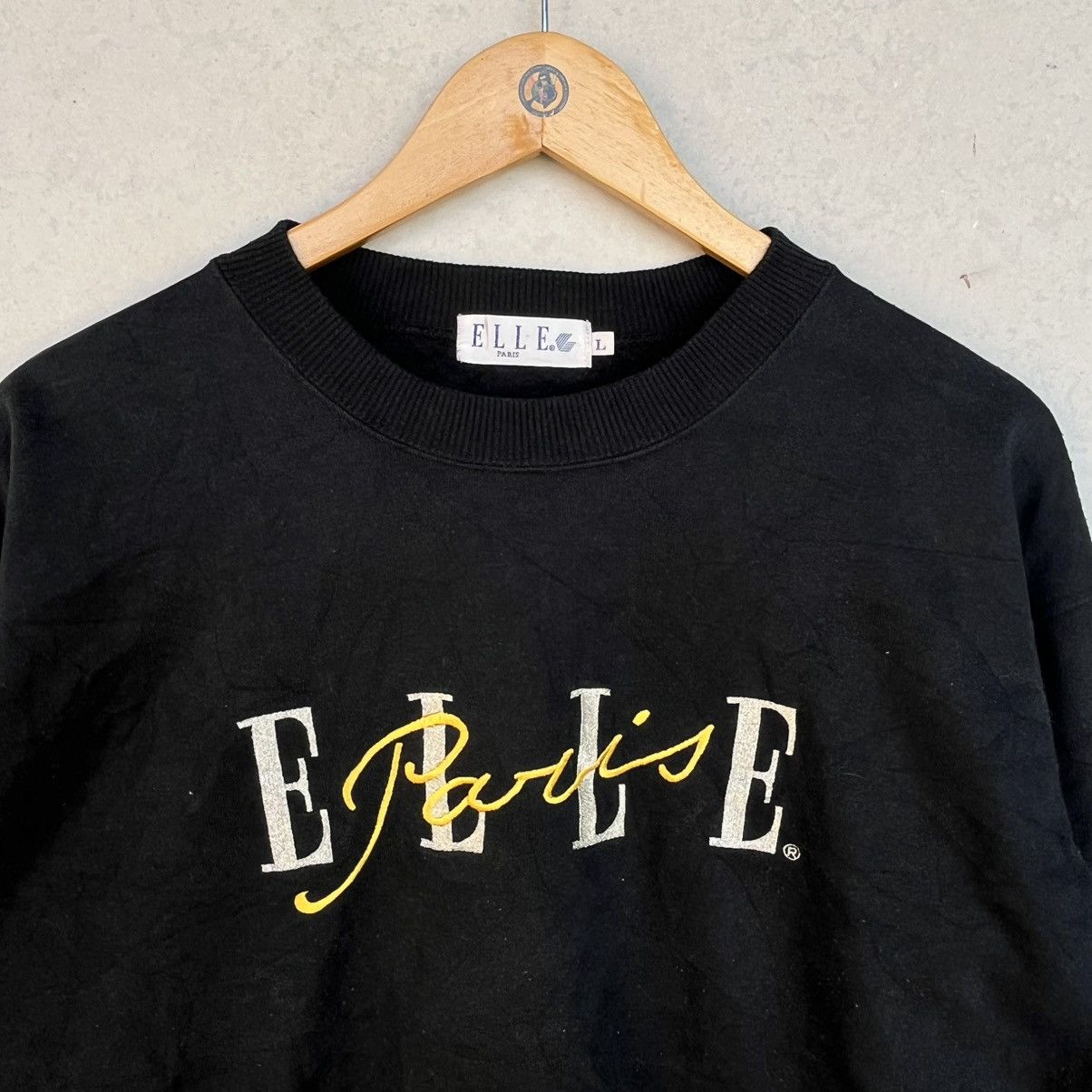 Other Vintage ELLE Paris Black Sweatshirt Size L Size L / US 10 / IT 46 - 4 Thumbnail