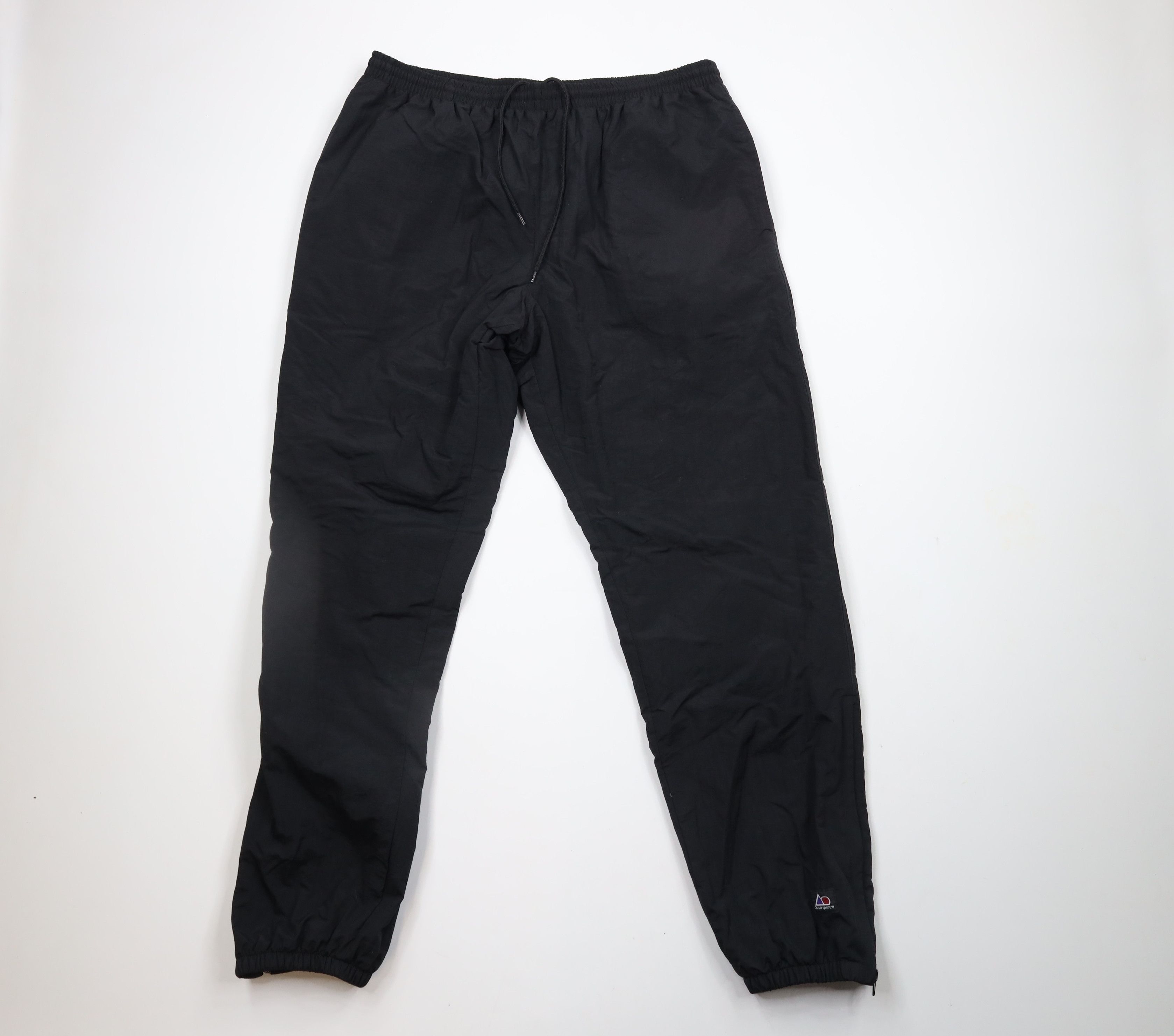 Vintage Vintage 90s Streetwear Lined Cuffed Joggers Pants Black Size US 38 / EU 54 - 1 Thumbnail