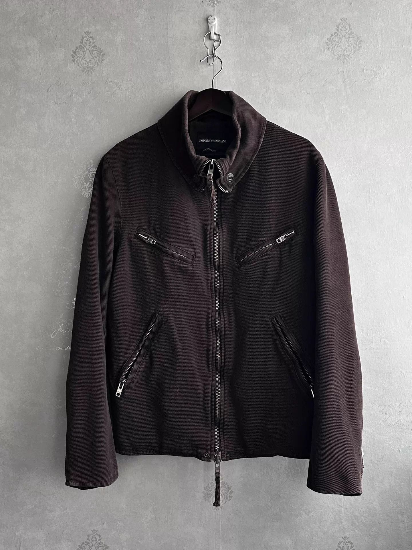 Armani Emporio Armani 00s 7-Zip Washed Brown Jacket M Size US M / EU 48-50 / 2 - 1 Thumbnail