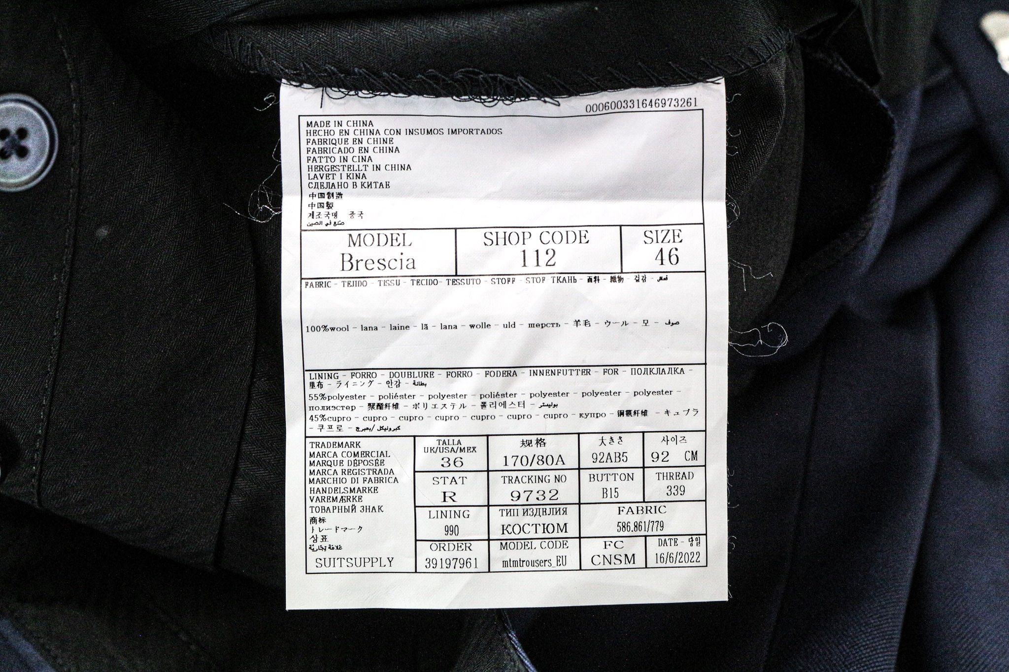 Suitsupply LAZIO UK36L Blue Wool 2 Piece Suit 74761 Size 36R - 14 Thumbnail