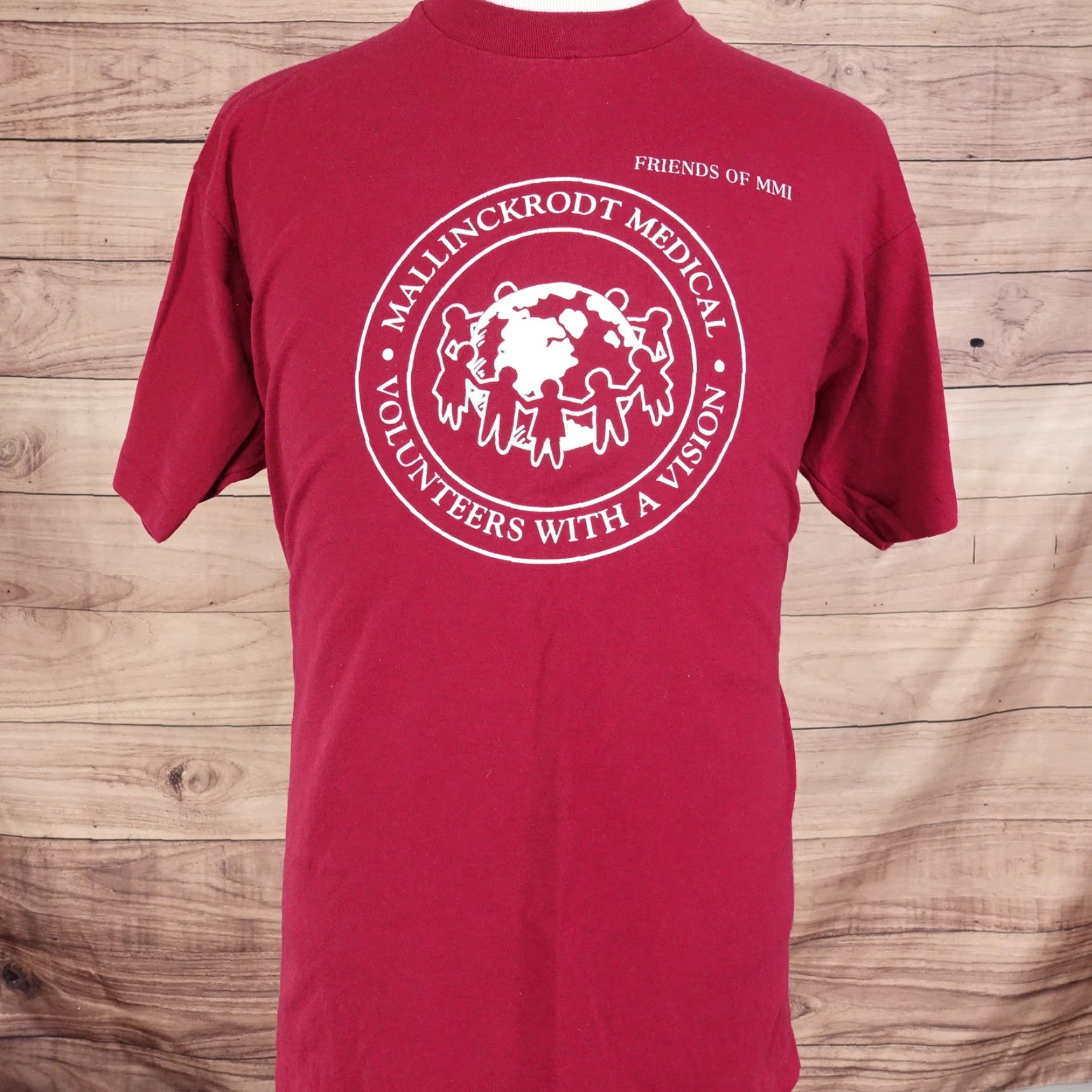 Fruit Of The Loom Vintage Medical Single Stitch USA Made T-Shirt Unisex Adult XL Burgundy Cotton 80s 90s Size US XL / EU 56 / 4 - 4 Thumbnail