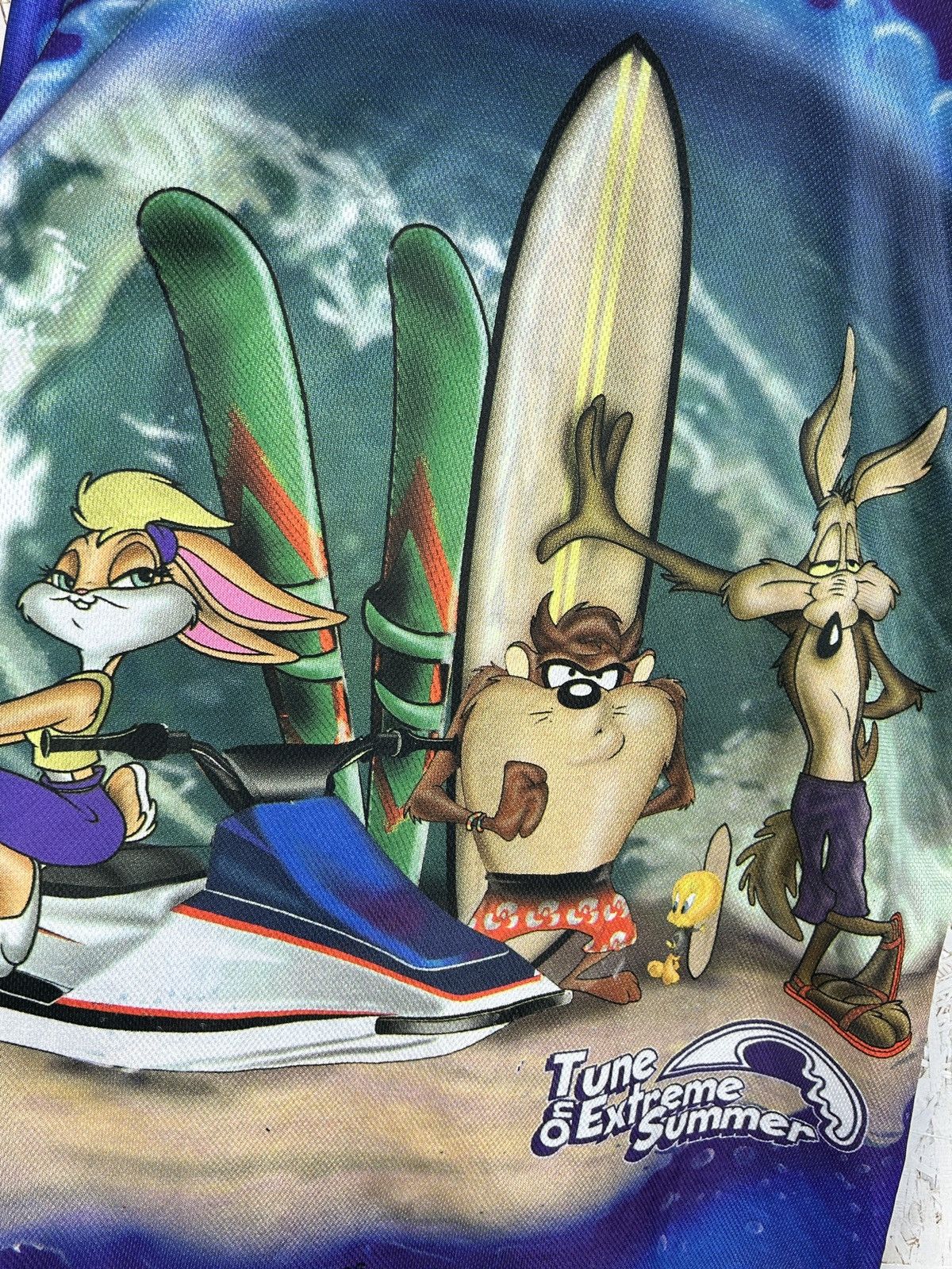 Warner Bros 90s Warner Bros 1999 Tune On Extreme Surf AOP Jersey Size L Size US L / EU 52-54 / 3 - 6 Thumbnail