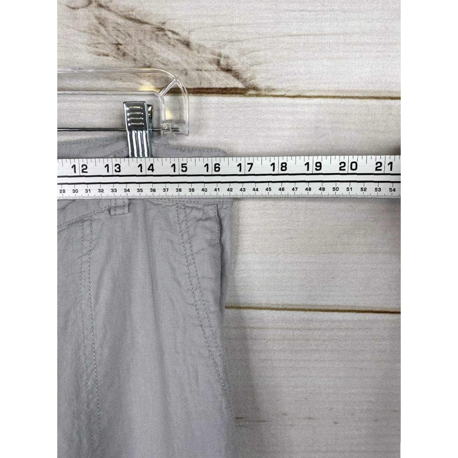 Eileen Fisher Eileen Fisher Linen Cargo Pants Womens 10 Gray Crop Capri Pockets Size 32" / US 10 / IT 46 - 5 Thumbnail