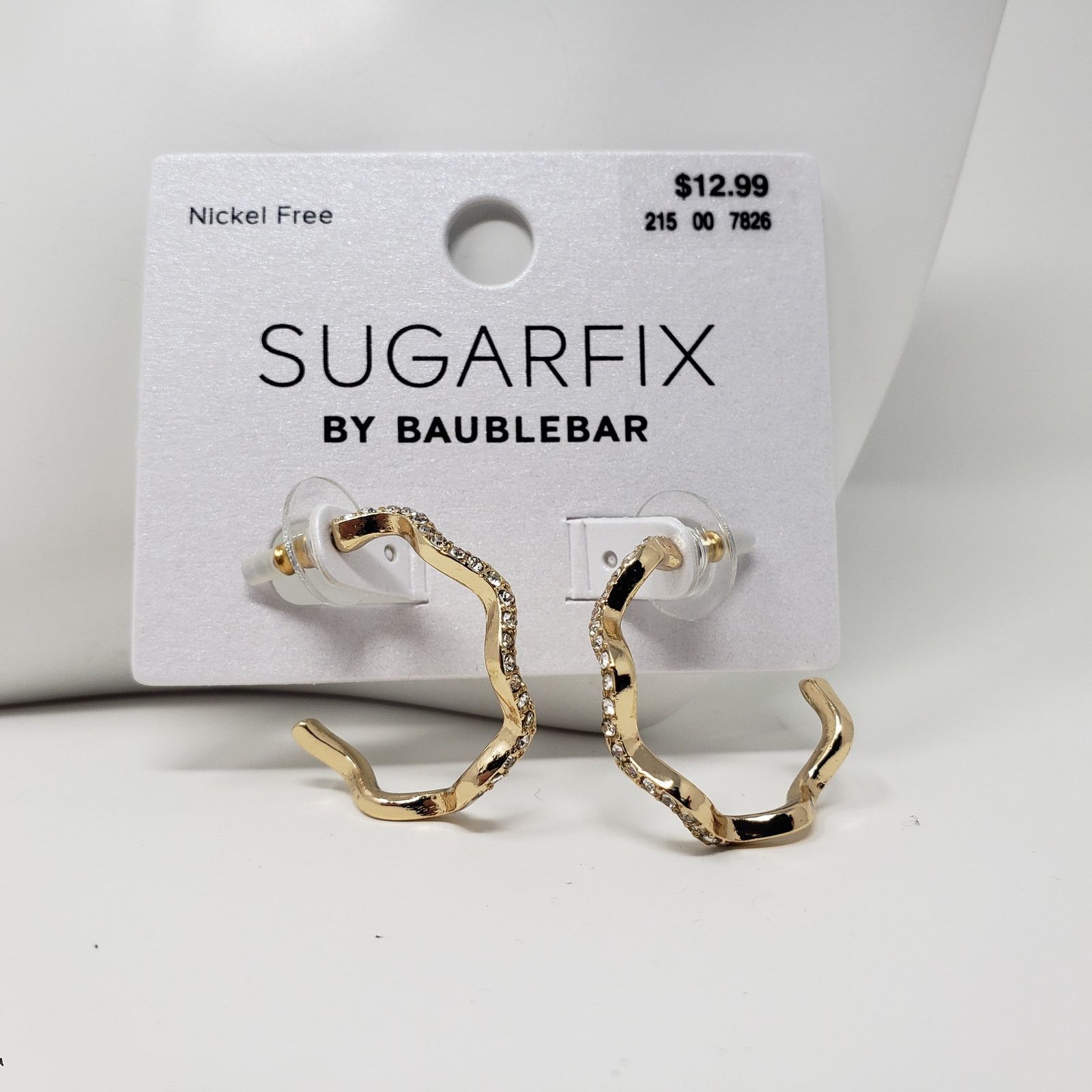 Other NWT Sugarfix Baublebar Zig-Zag Hoop Post Gold-Tone Earrings Size ONE SIZE - 1 Thumbnail