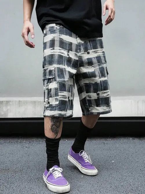 Japanese Brand × Vintage VINTAGE RETRO 90s drip street shorts PATCHWORK Size US 30 / EU 46 - 1 Thumbnail