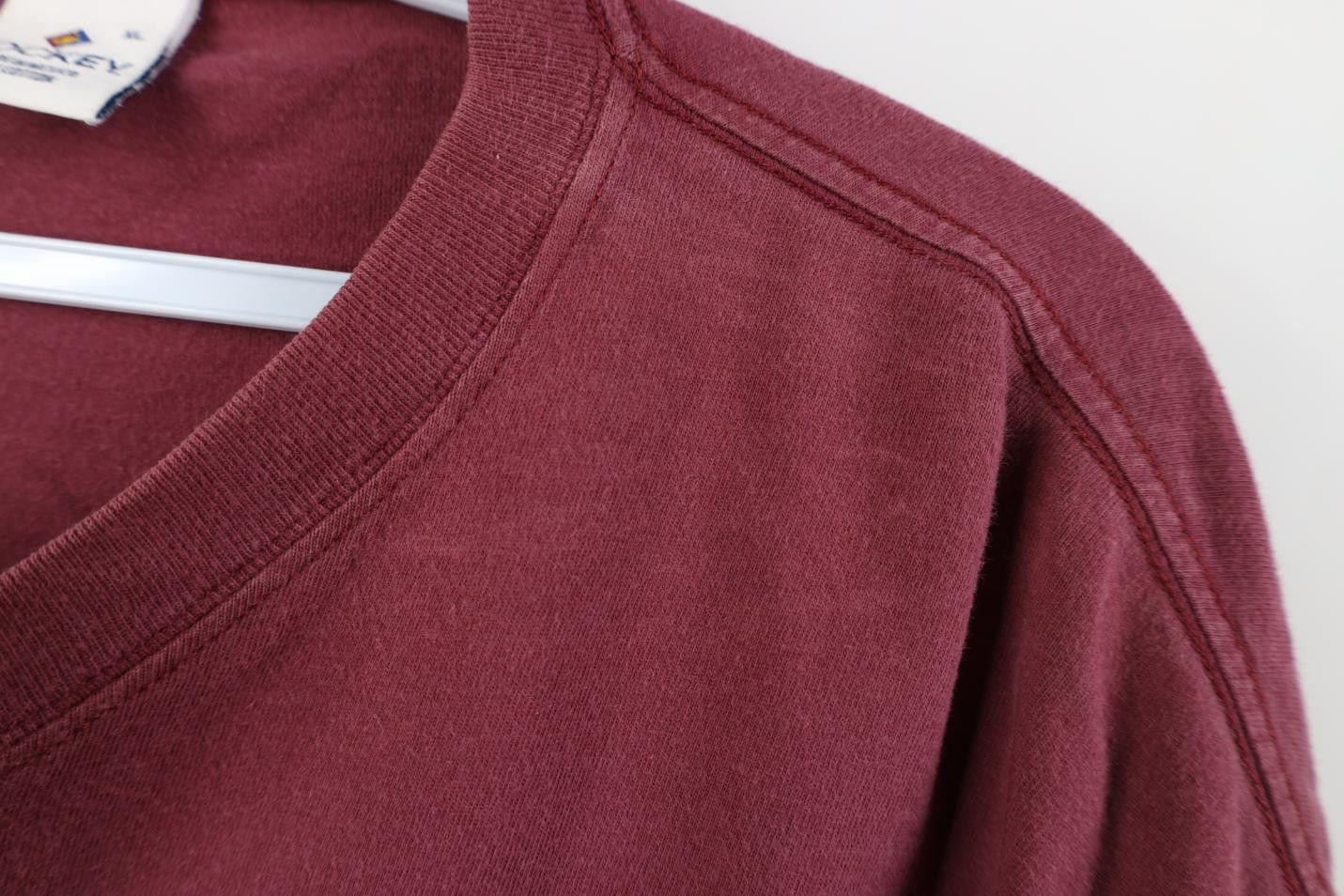 Vintage Vintage 90s Streetwear Cotton Short Sleeve T-Shirt Burgundy Size US XL / EU 56 / 4 - 5 Thumbnail