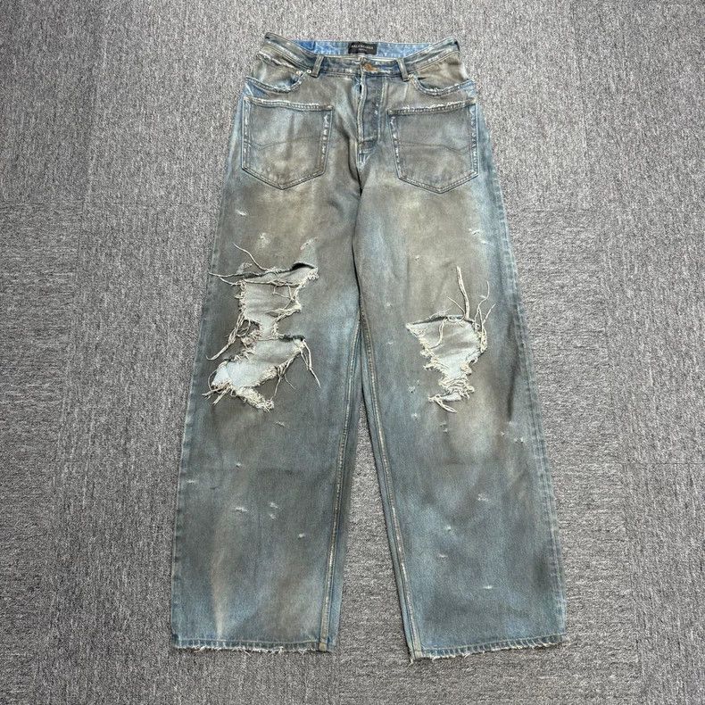 Balenciaga Balenciaga size XS Contrast Pocket Mud Dyed Distressed Cut Size US 27 - 1 Thumbnail
