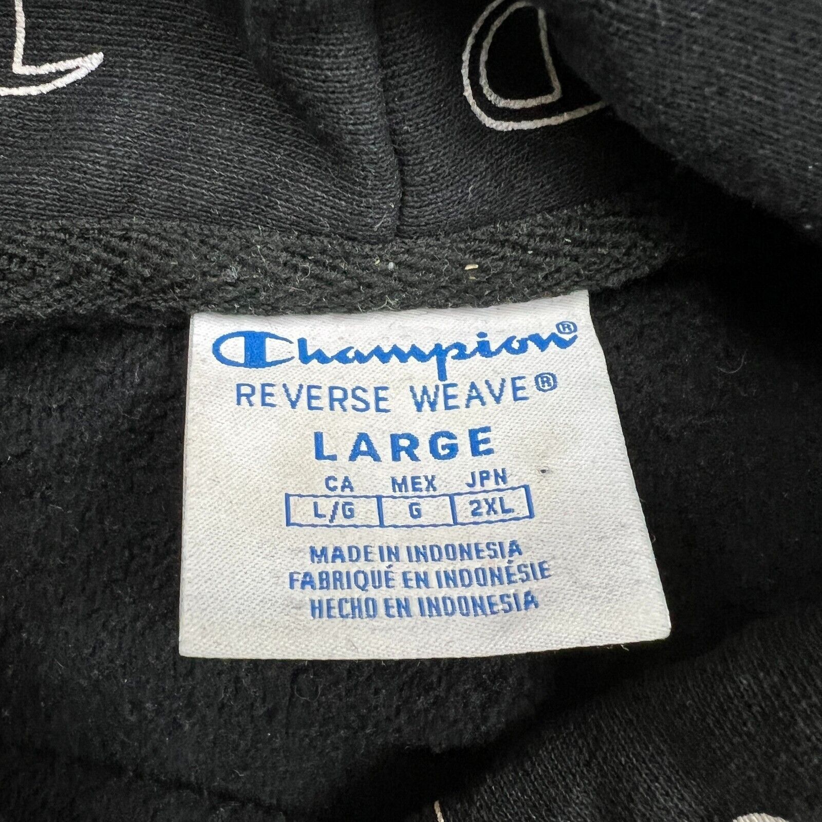 Champion × Vintage Champion Hoodie Reverse Weave AOP C Logo Hooded Sweatshirt Size US L / EU 52-54 / 3 - 6 Thumbnail