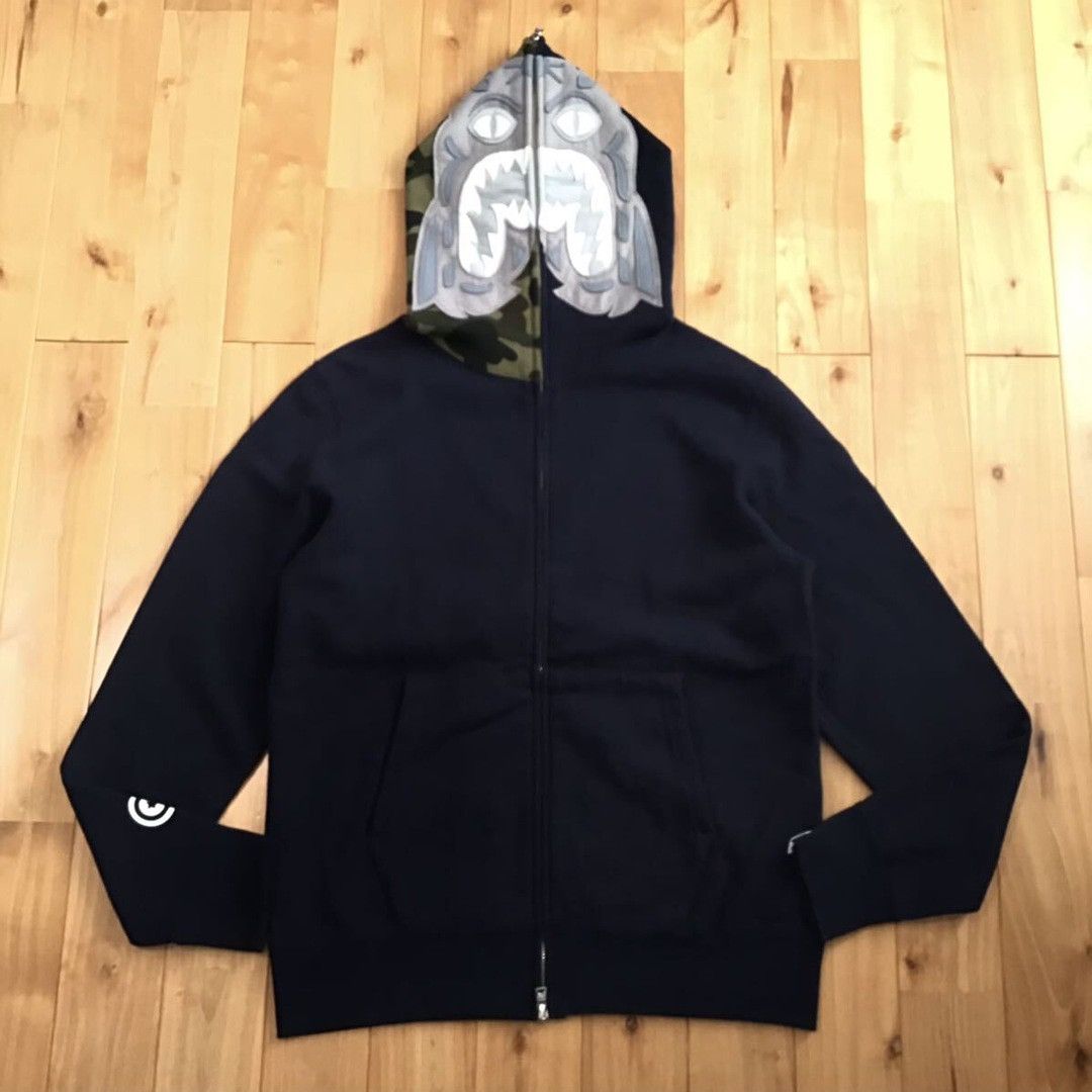 BAPE Navy Tiger full zip hoodie a bathing ape