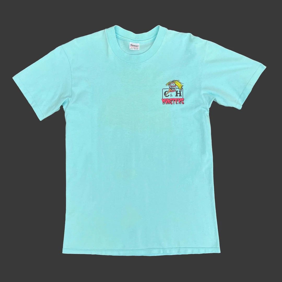 Vintage C&H Monsters Skateboards 1980 80s USA Made Skate T-Shirt Size US L / EU 52-54 / 3 - 2 Thumbnail