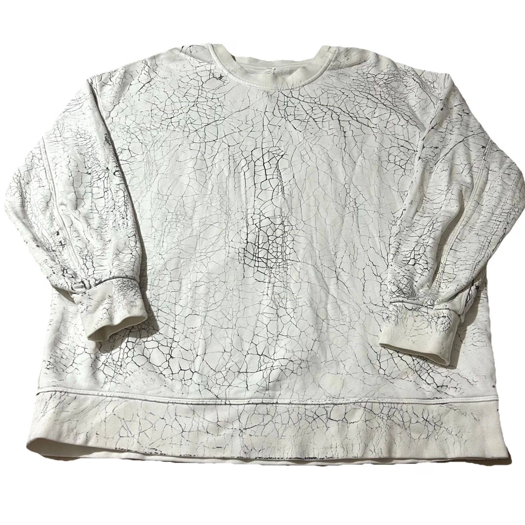 Lululemon Lululemon Sweatshirt Women’s Oversized Crackle Crew Size 10 White Pullover Activewear Crewneck - Womens Size L / US 10 / IT 46 - 2 Thumbnail