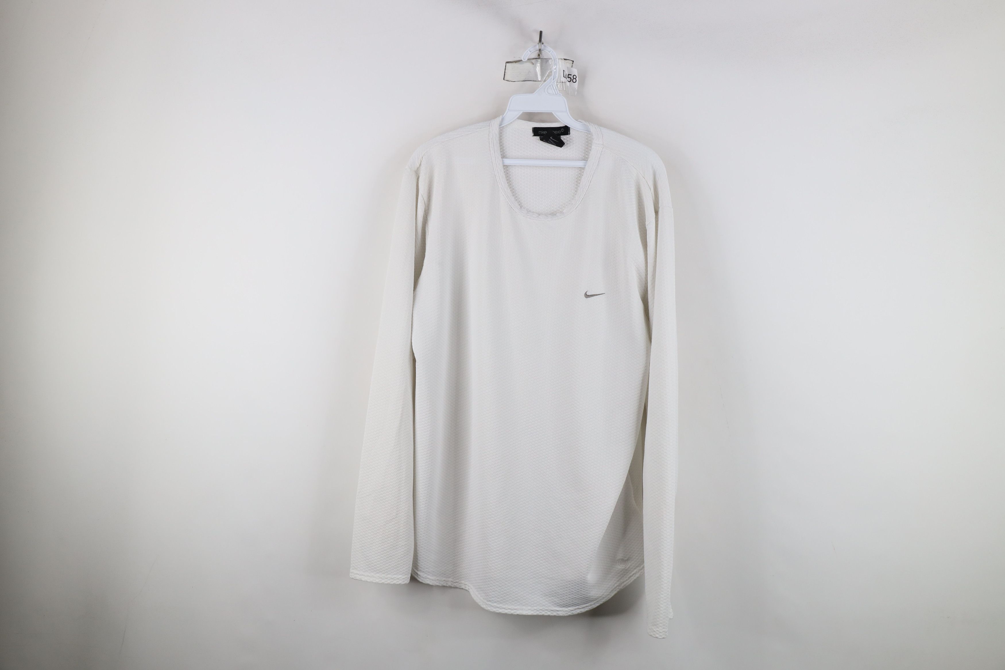 Nike × Vintage Vintage 90s Y2K Nike Sphere Mini Swoosh Thermal Knit T-Shirt Size US XL / EU 56 / 4 - 1 Thumbnail