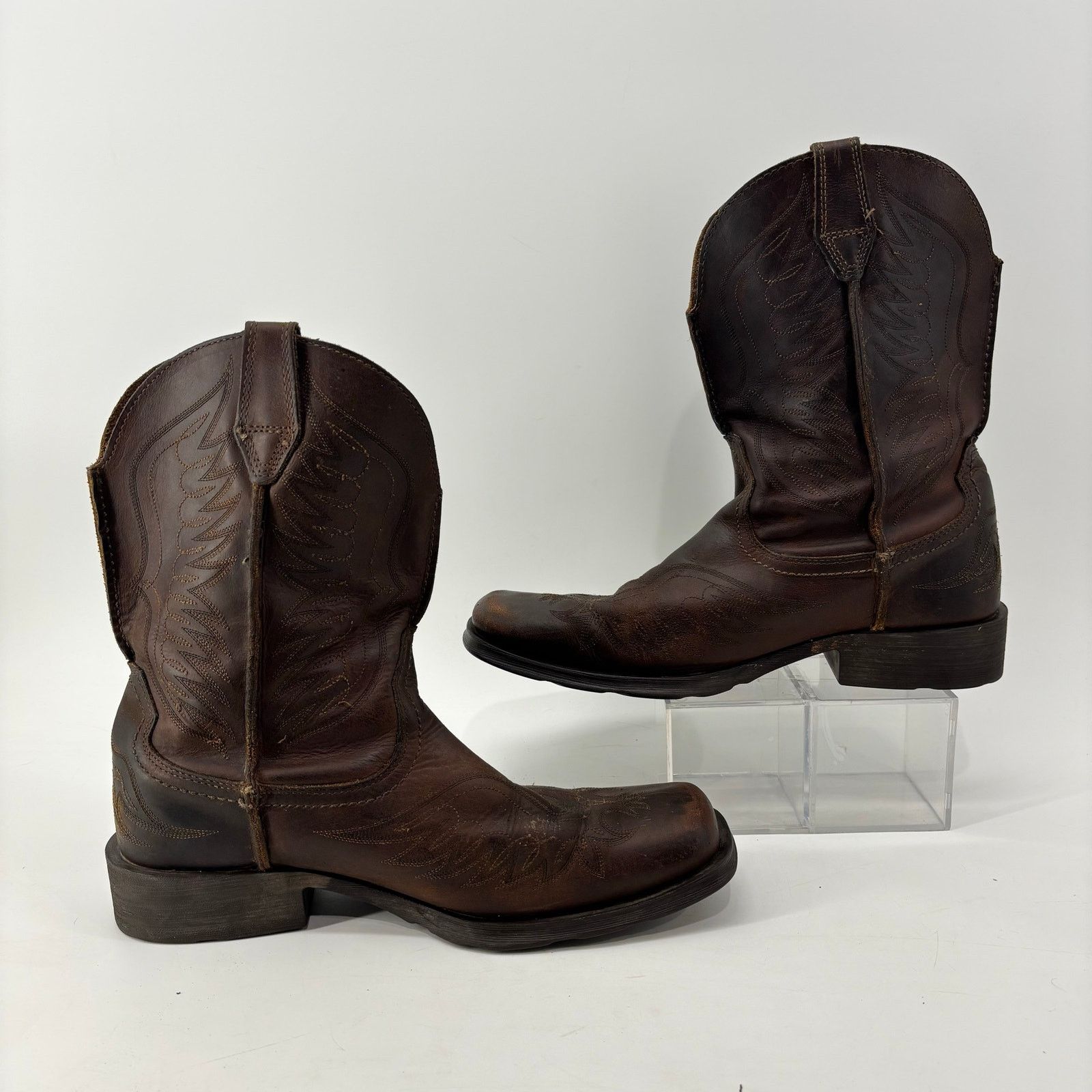 Ariat Ariat Boots Mens Size 10.5 D Brown Leather Western SquareToe Size US 10.5 / EU 43-44 - 8 Thumbnail