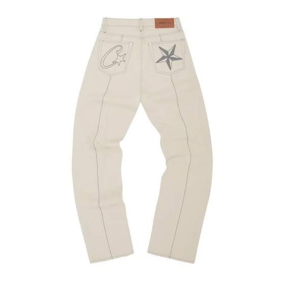 Corteiz Corteiz C-Star Stitch-Down Jeans Natural Size Medium Size US 32 / EU 48 - 2 Thumbnail