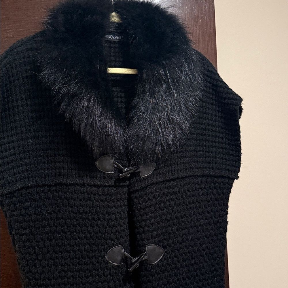 Other Rino & Pelle Elegant Black Women's Sweater Vest with Fox Fu Size S / US 4 / IT 40 - 6 Thumbnail