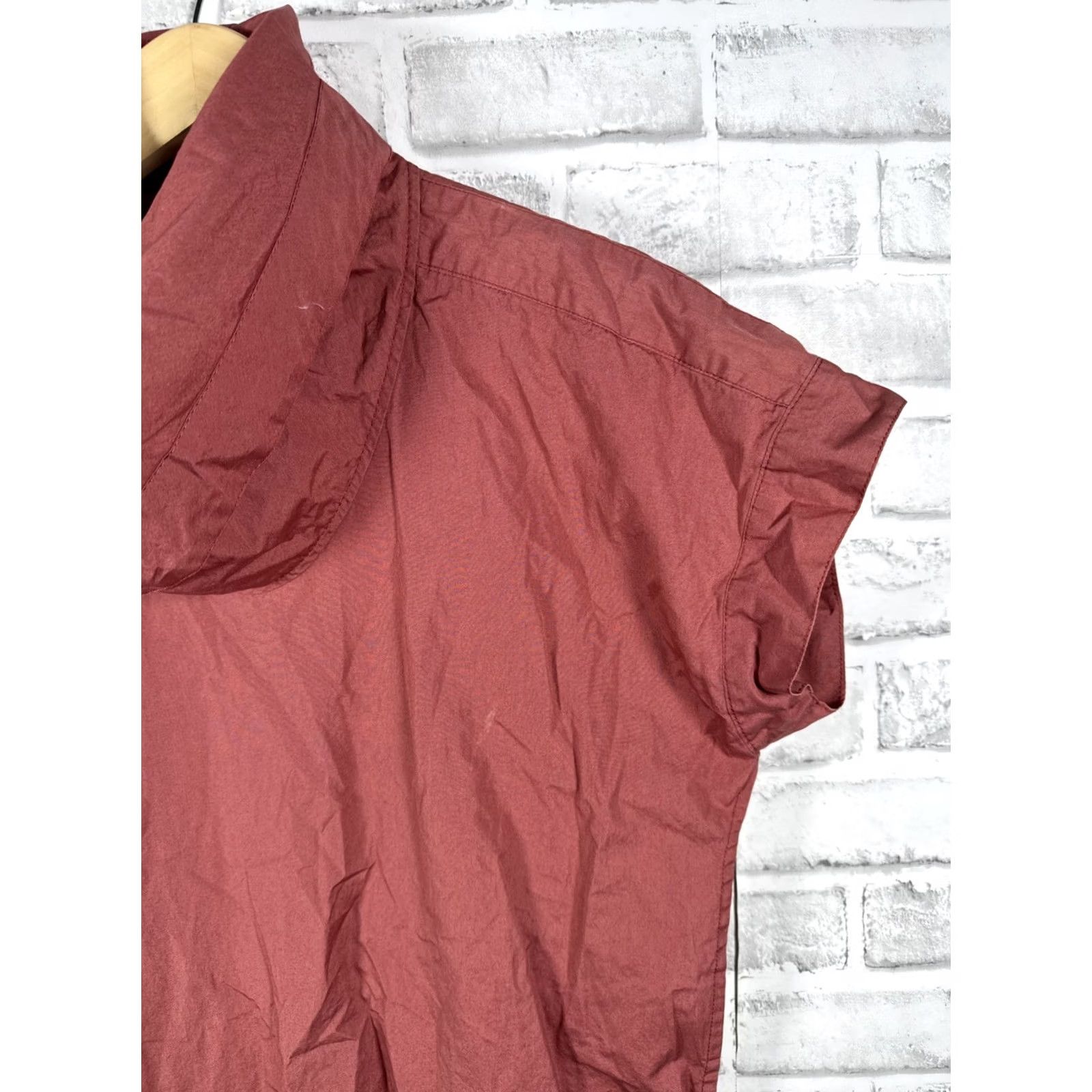 Vintage VINTAGE Hugo Boss Women's Dress Shirt Dress Women’s Medium Rust Red Short Sleeve Drawstring Waist Size 32" / US 10 / IT 46 - 3 Thumbnail