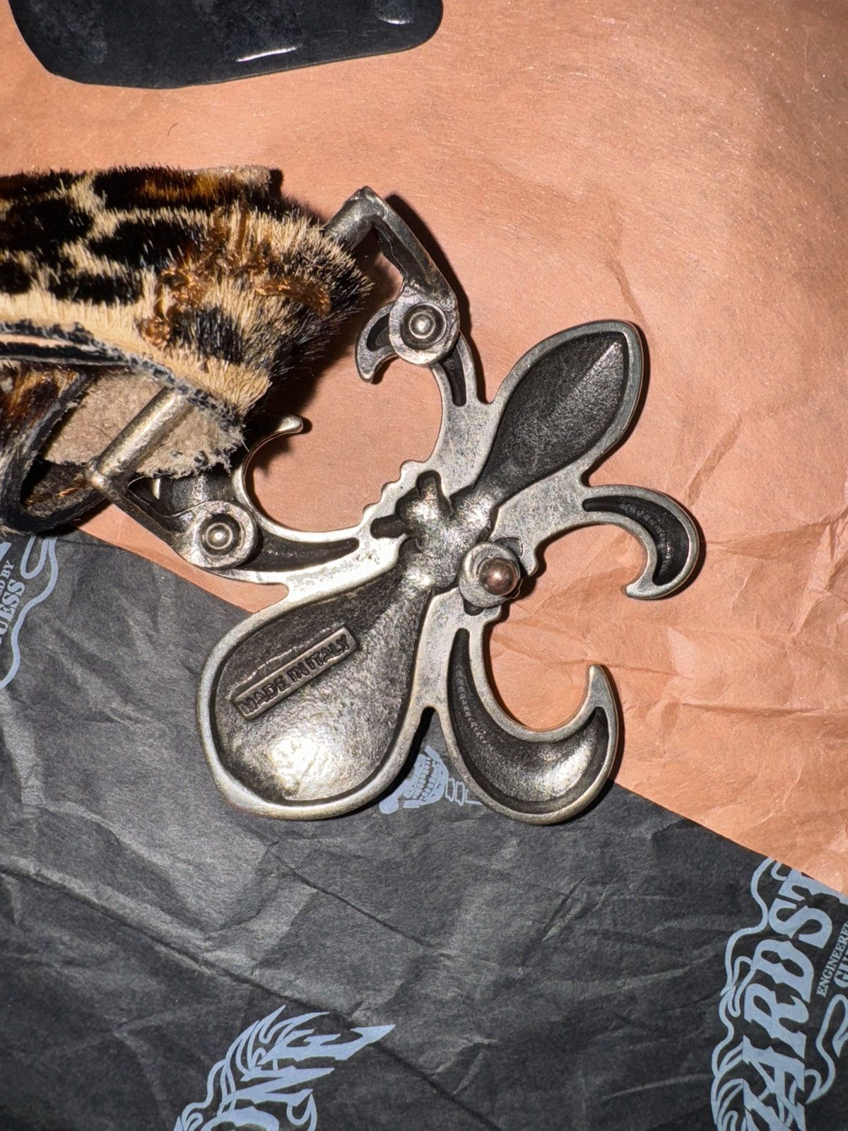 Other Italian Cheetah fur belt (real leather) Size 36 - 4 Thumbnail