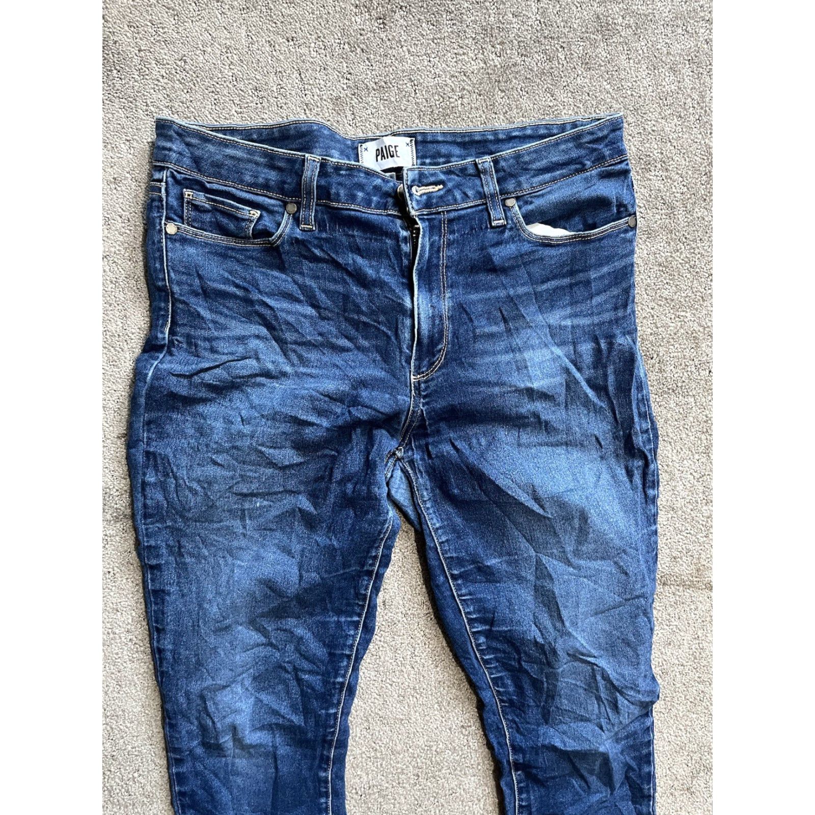 Paige Paige Jeans Women Ankle Sz 31 Distress Blue Dash Wash Size 24" / US 00 / IT 34 - 2 Thumbnail