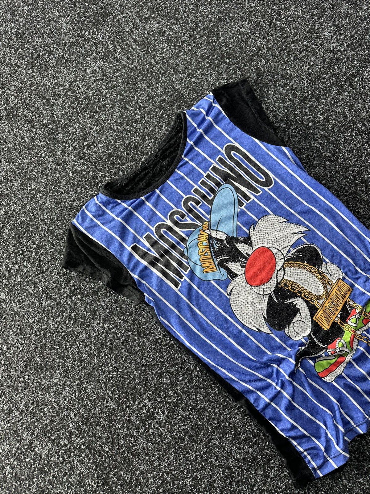 Moschino × Vintage VINTAGE 🔥Moschino BIG LOGO BLUE RARE 90s t-shirt Size S / US 4 / IT 40 - 2 Thumbnail