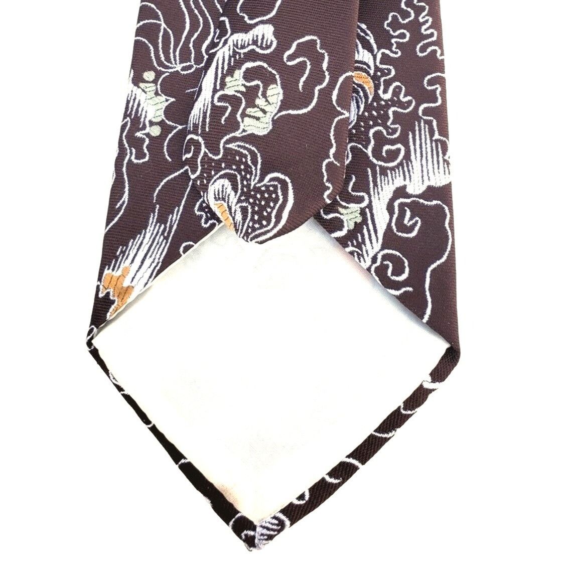 Vintage 60s 70s VTG Graphic Tie Brown Santavelli Wembley 4 Inch Size ONE SIZE - 5 Thumbnail