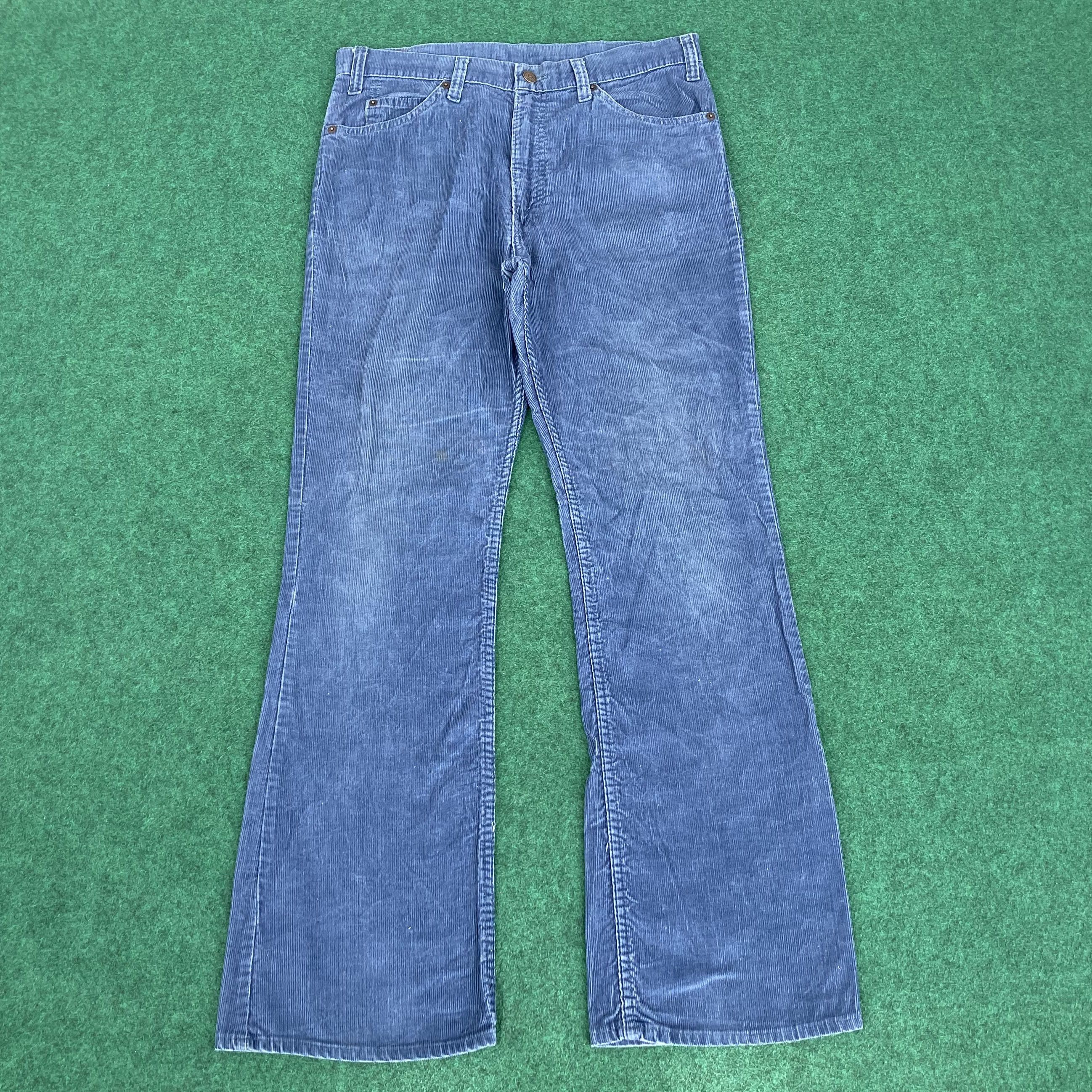 Levi's × Vintage Vtg Levis 517 Blue Corduroy Denim Flare Bootcut Jeans Size US 33 - 1 Thumbnail